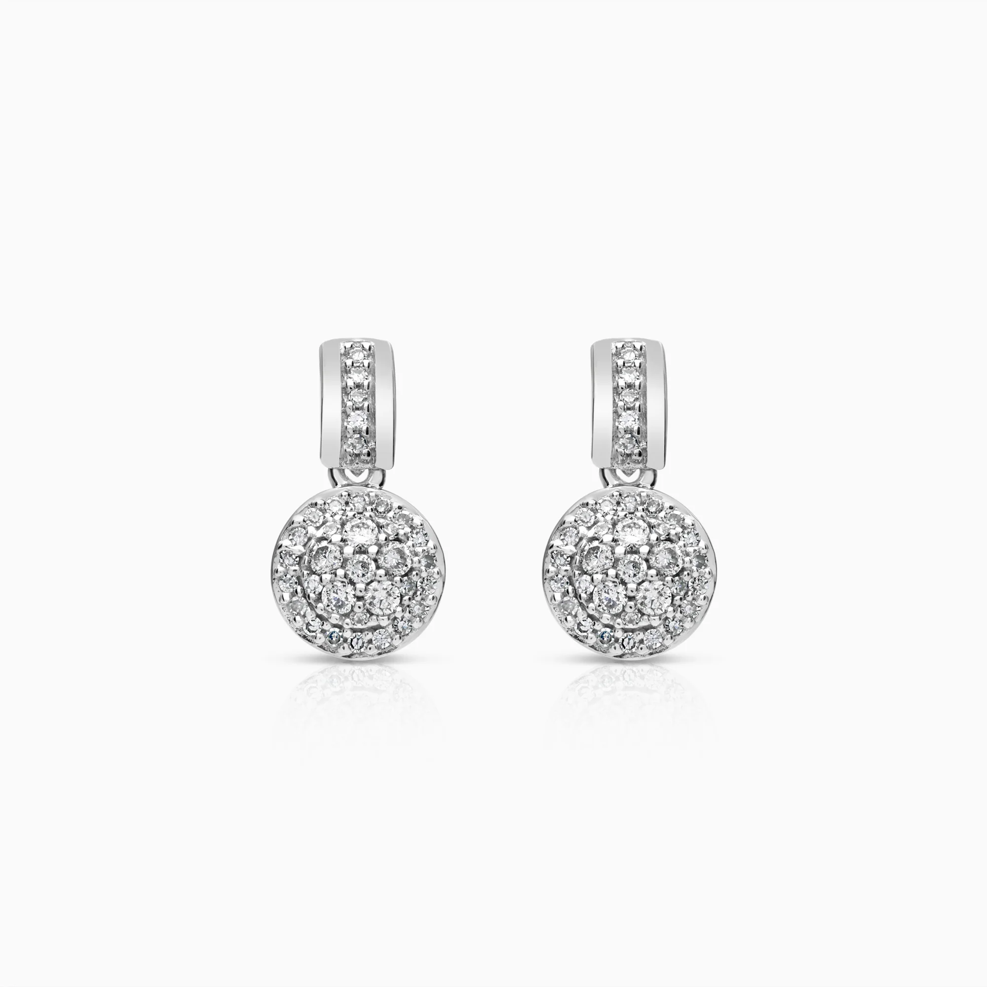 Diamond earrings 0.18ct 18K white gold