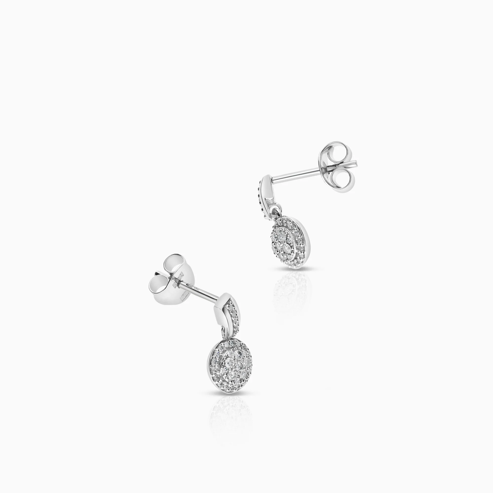 Diamond earrings 0.18ct 18K white gold - Image 2