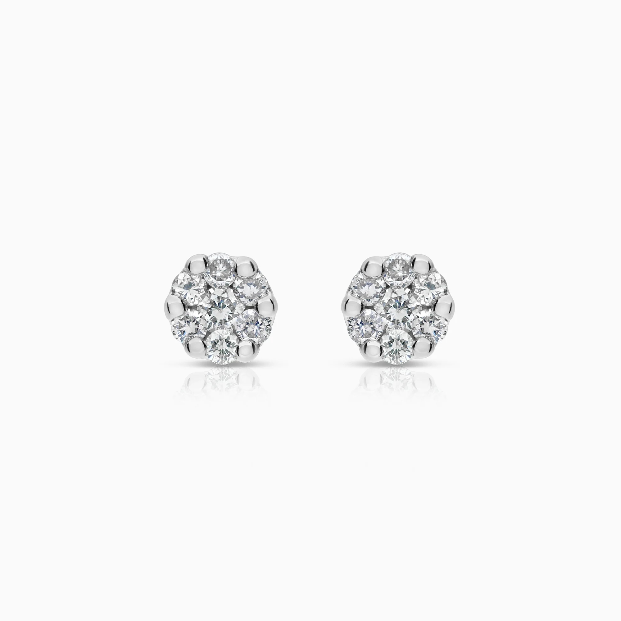 Diamond earrings 0.18ct 18K white gold