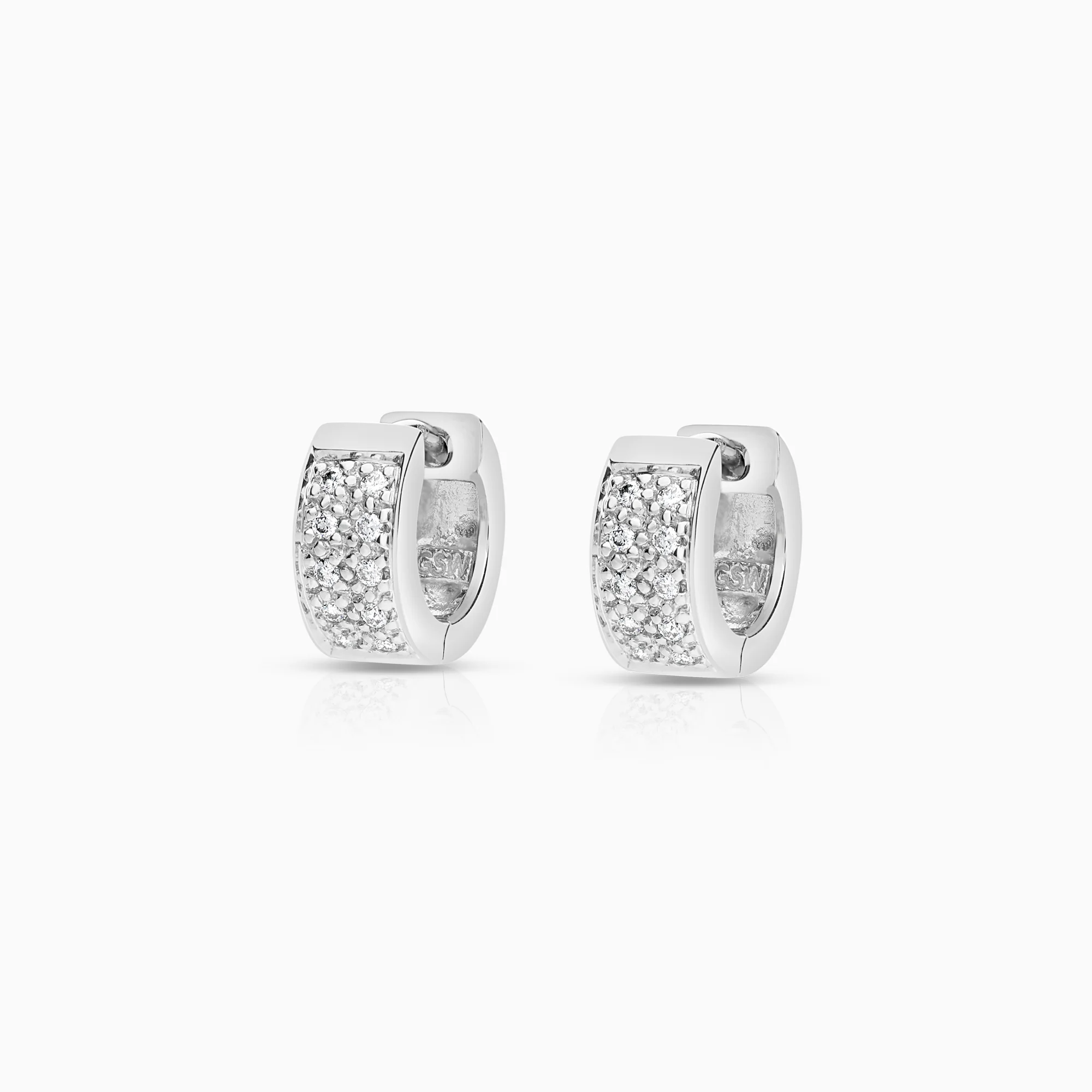 Diamond earrings 0.18ct 18K white gold