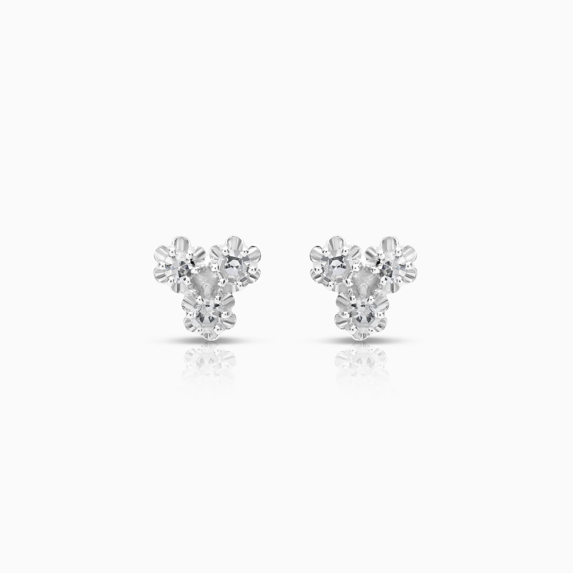 Diamond earrings 0.18ct 18K white gold