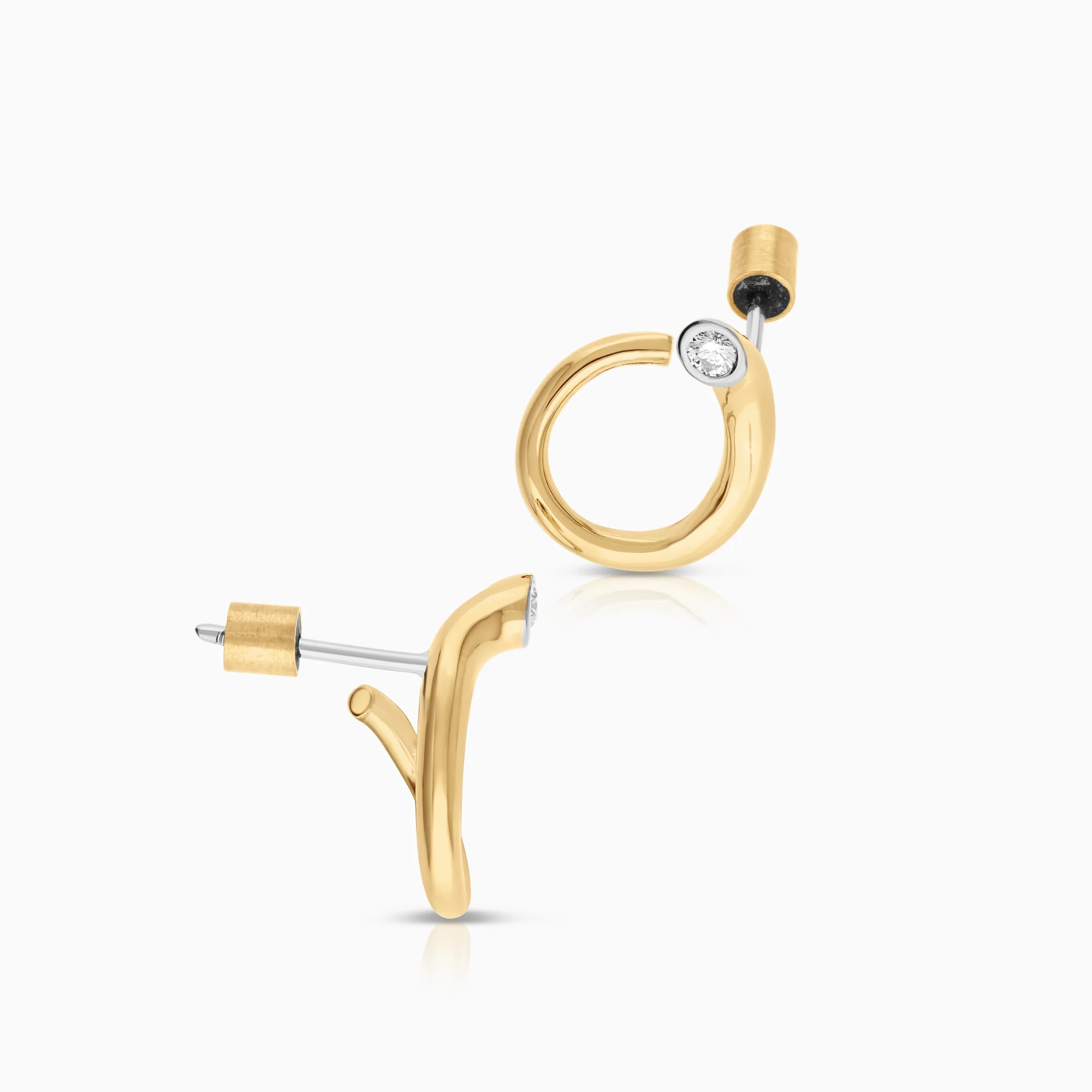 Diamond earrings 0.20ct 14K gold - Image 2