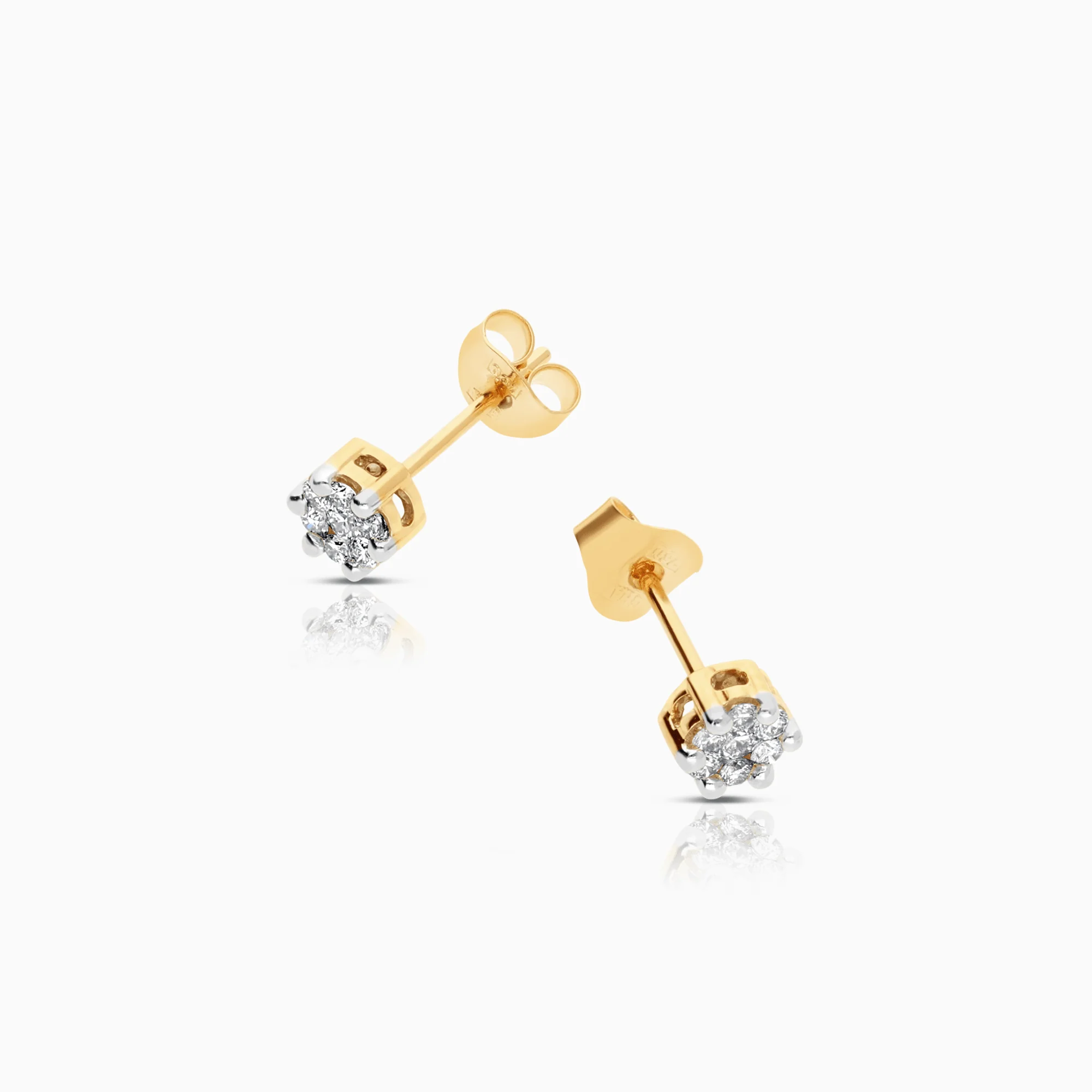 Diamond earrings 0.20ct 18K gold - Image 2