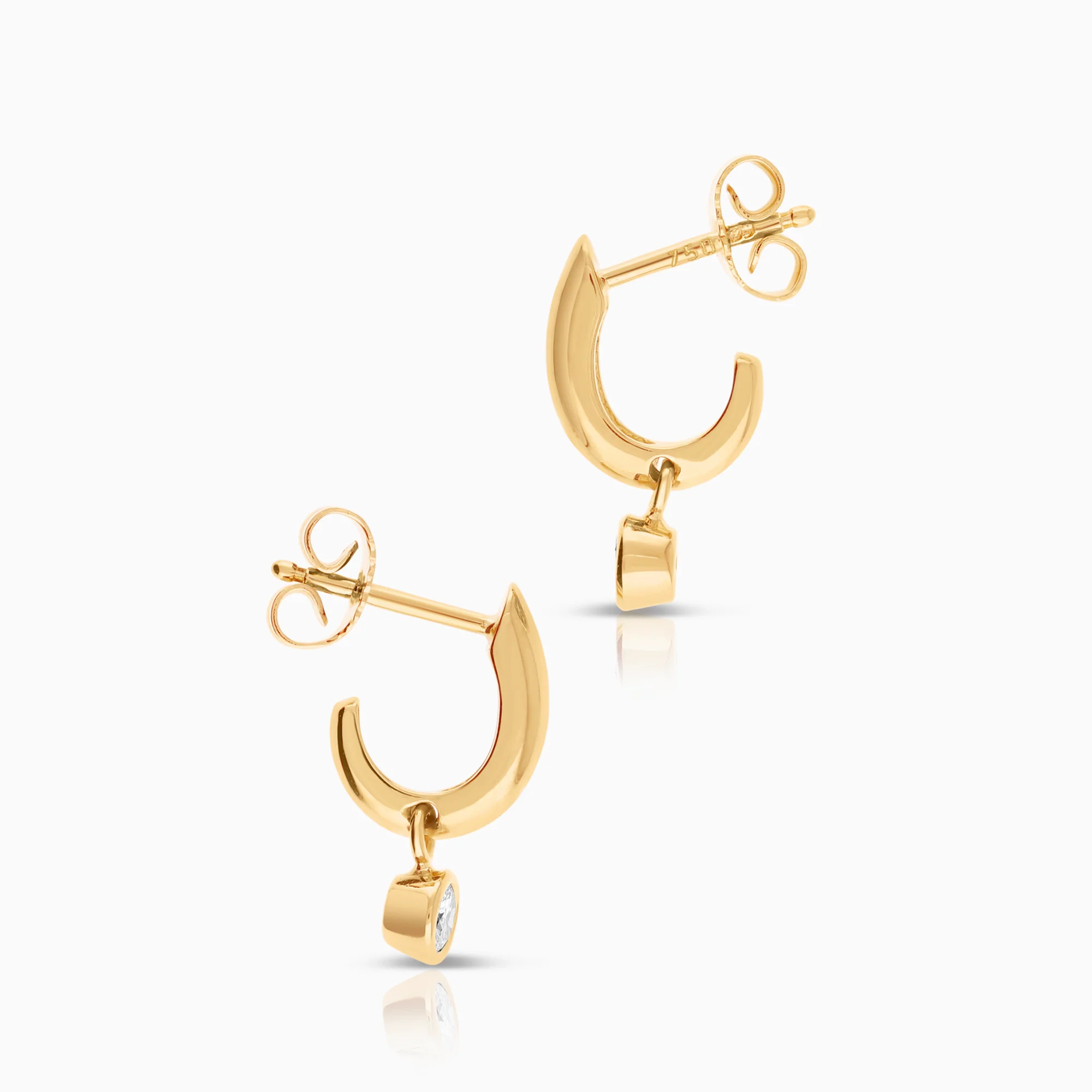 Diamond earrings 0.20ct 18K gold - Image 2