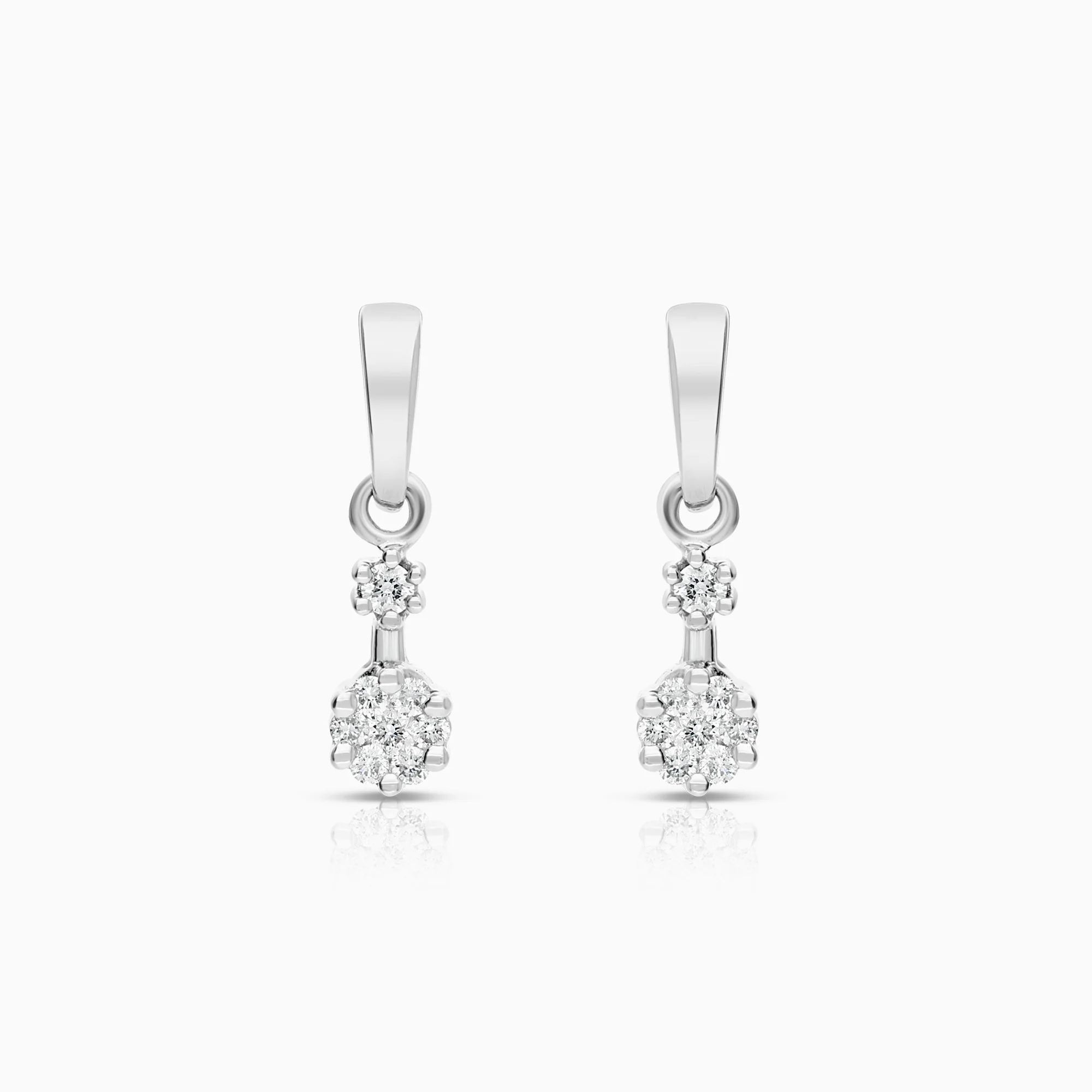 Diamond earrings 0.20ct 18K white gold