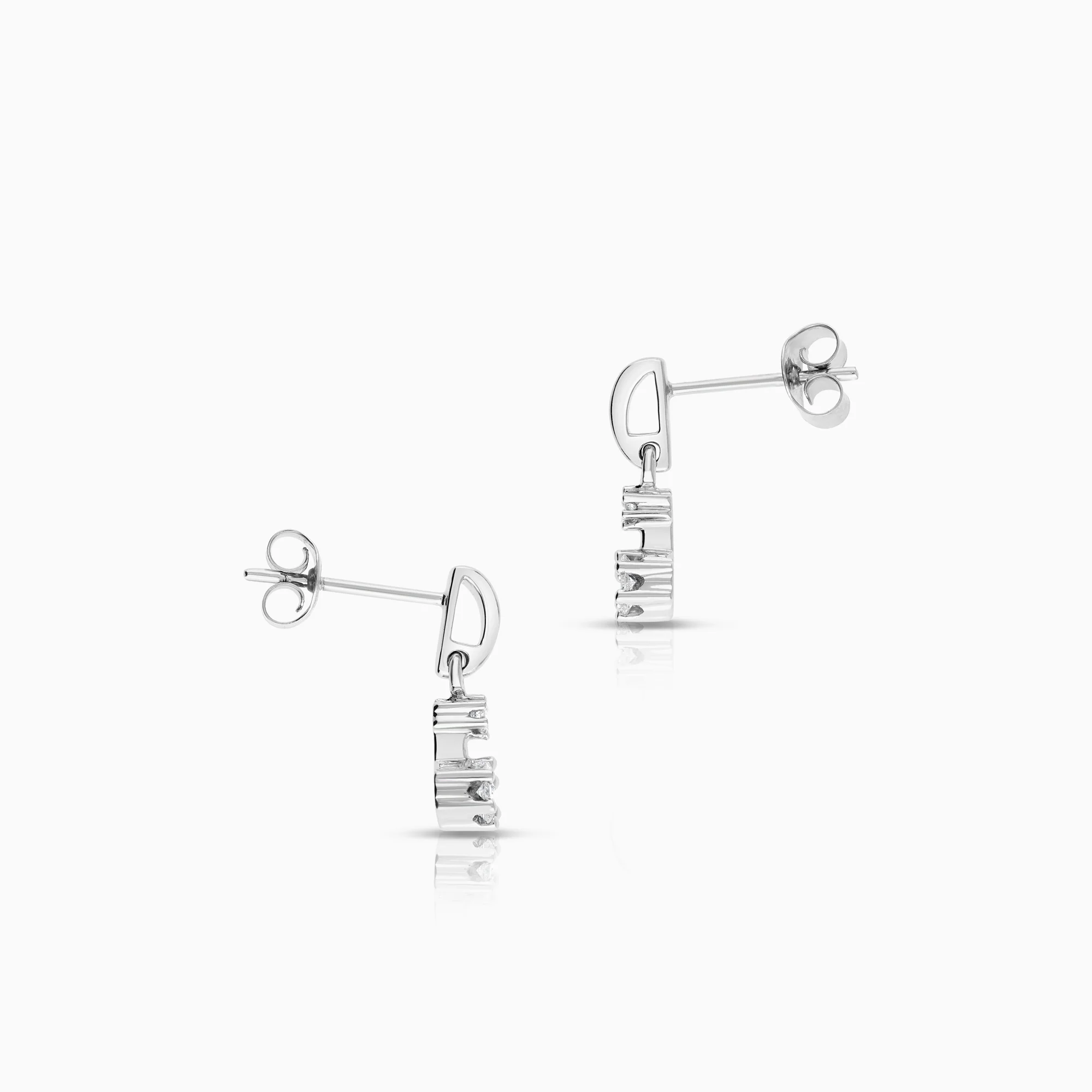 Diamond earrings 0.20ct 18K white gold - Image 2