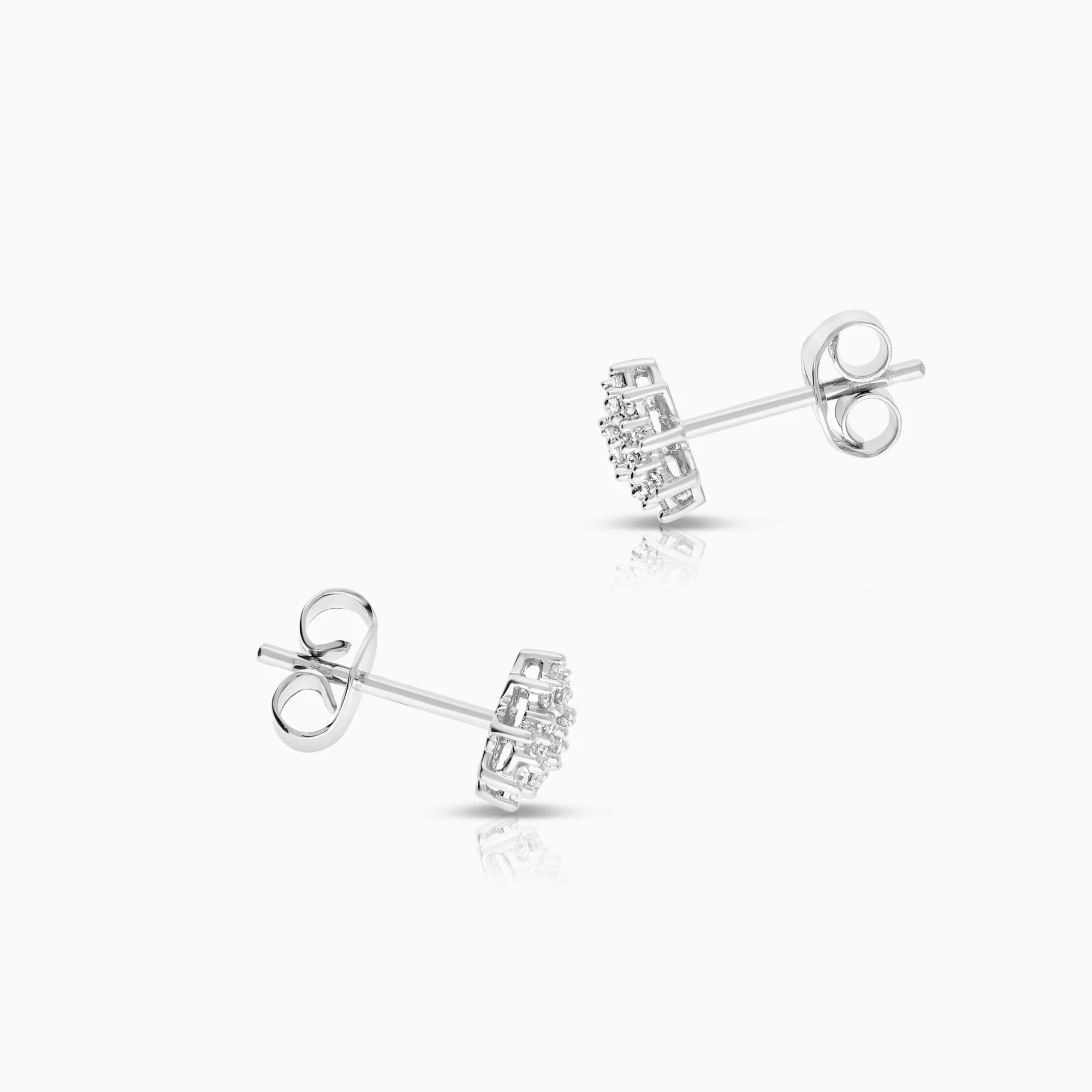 Diamond earrings 0.21ct 18K white gold - Image 2