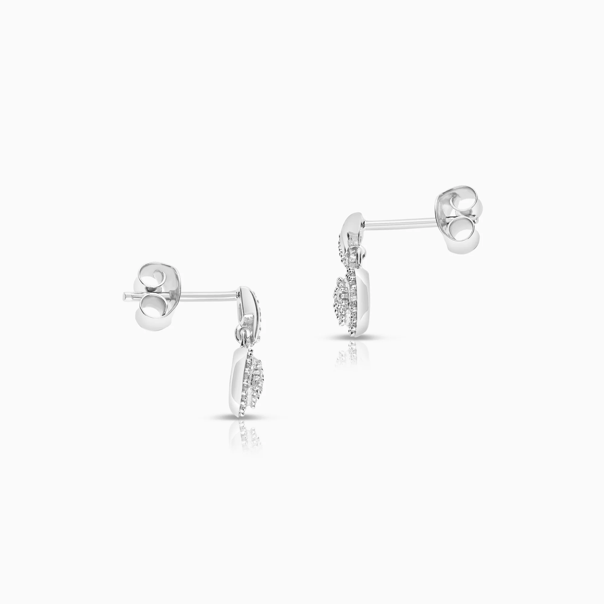 Diamond earrings 0.22ct 18K white gold - Image 2