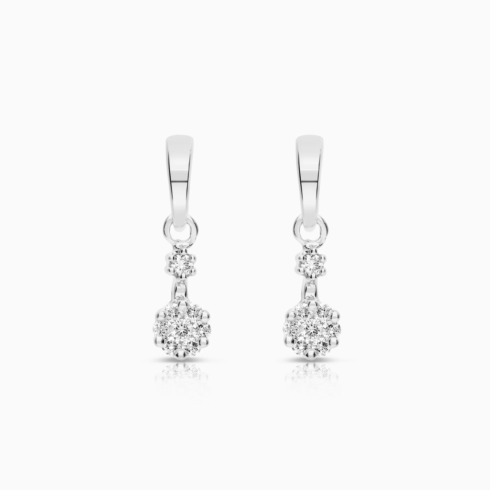 Diamond earrings 0.22ct 18K white gold
