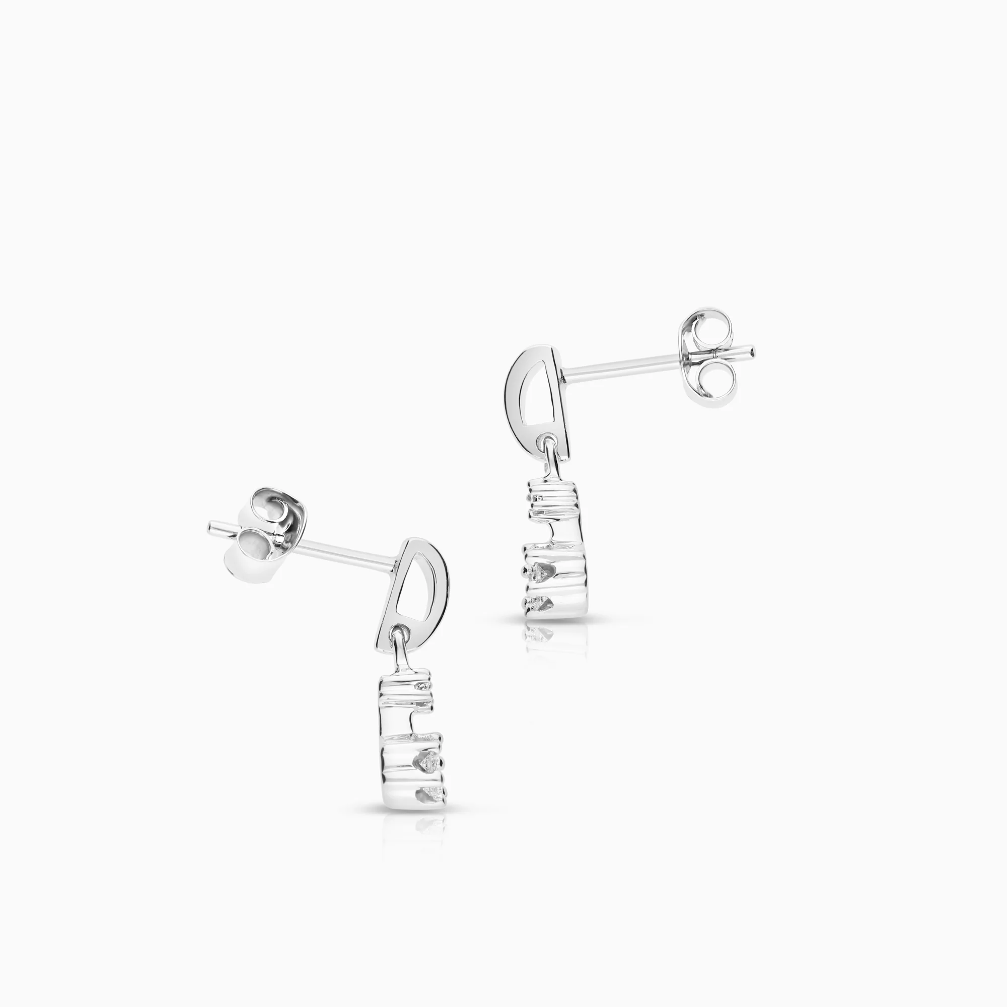 Diamond earrings 0.22ct 18K white gold - Image 2