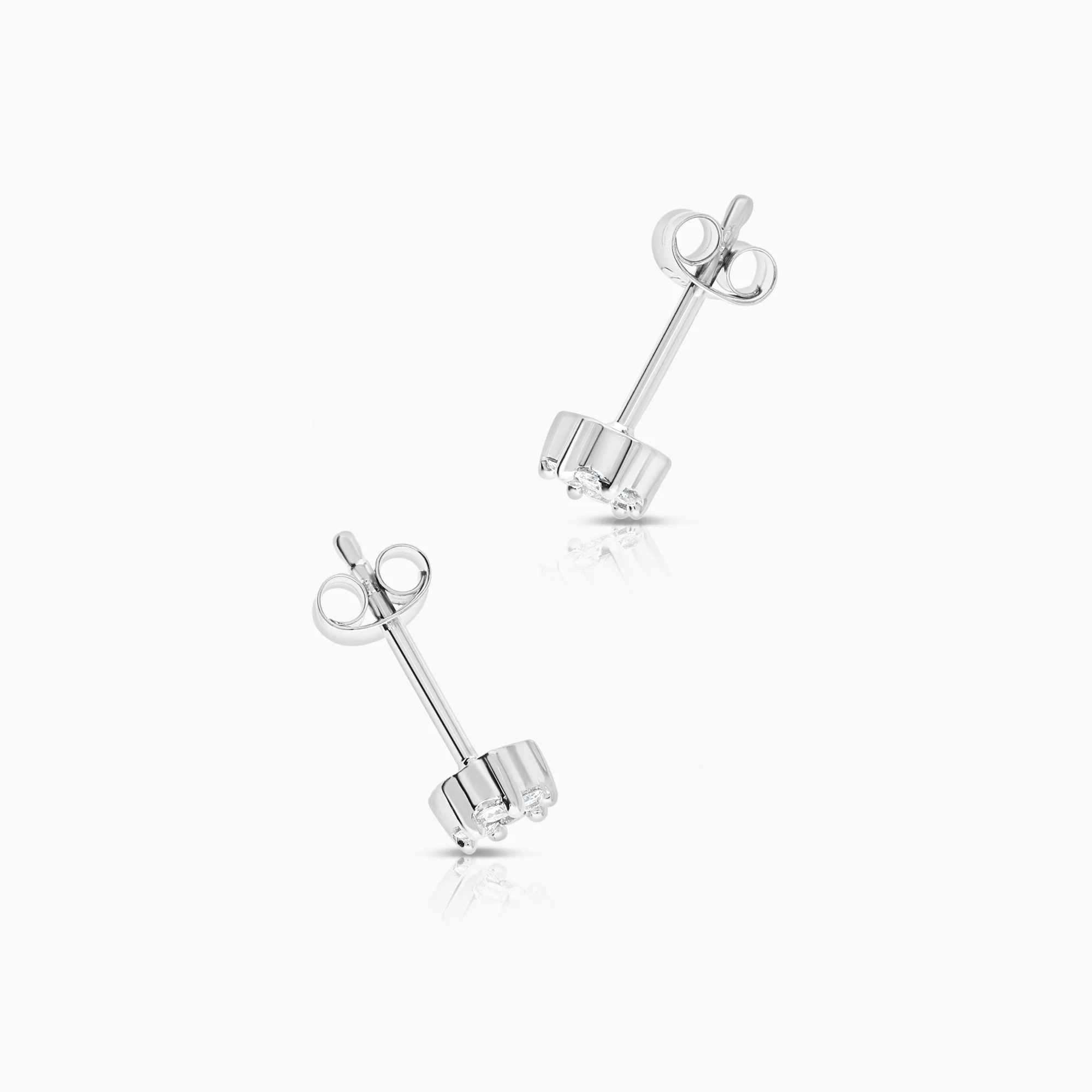 Diamond earrings 0.22ct 18K white gold - Image 2