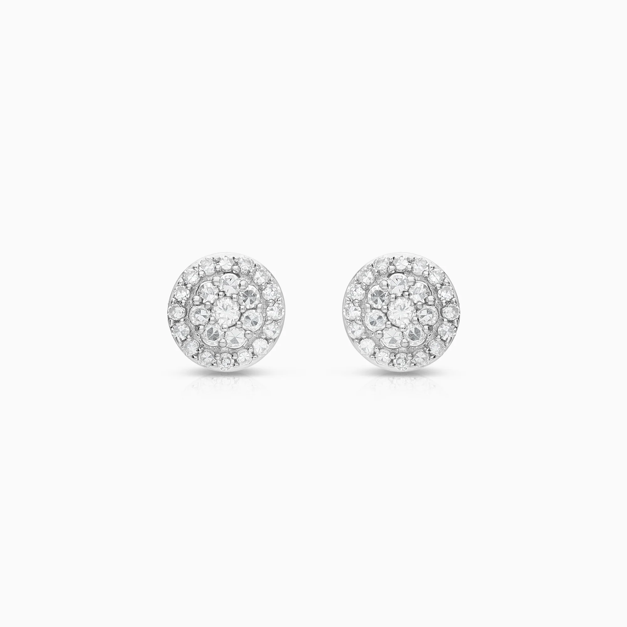 Diamond earrings 0.22ct 18K white gold
