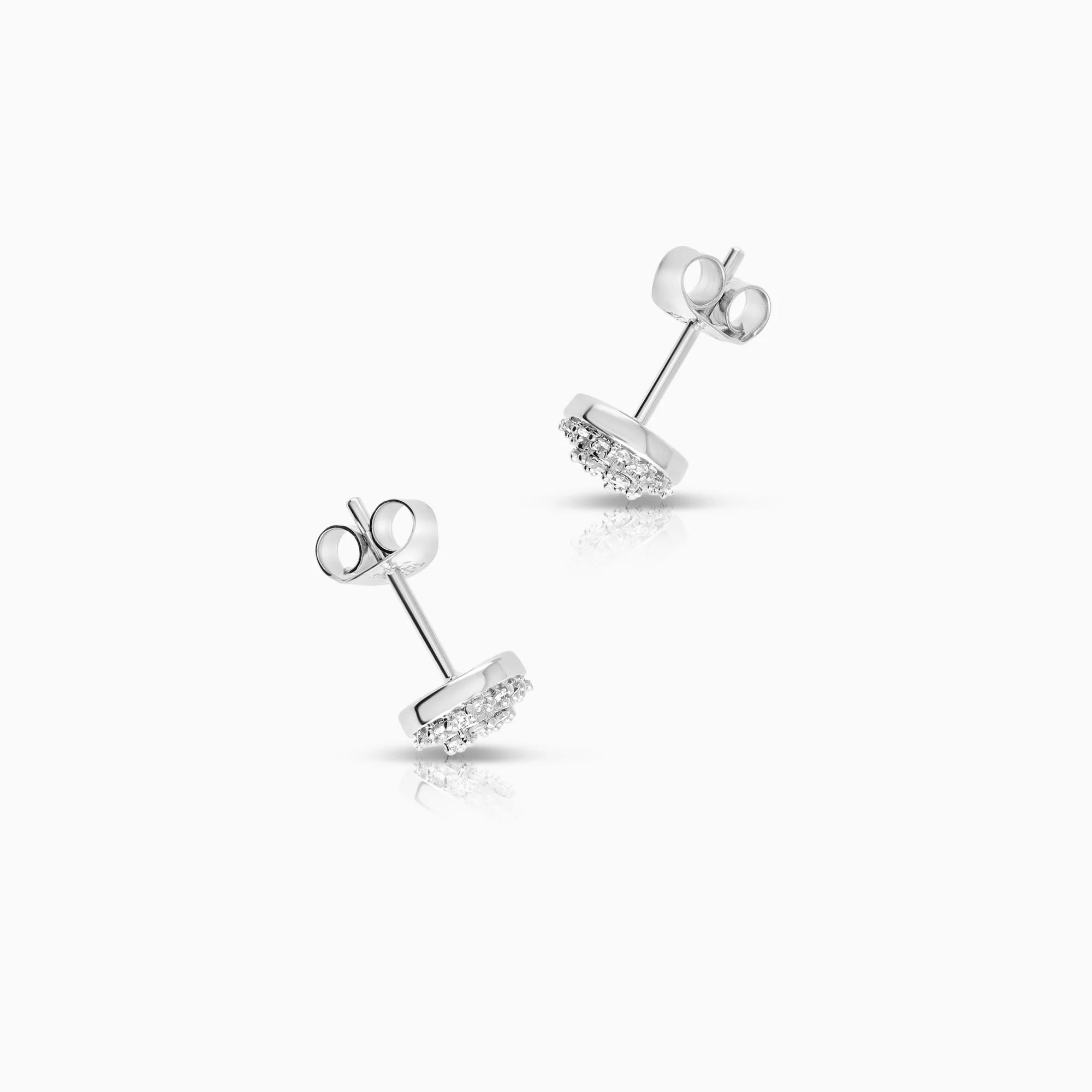 Diamond earrings 0.22ct 18K white gold - Image 2