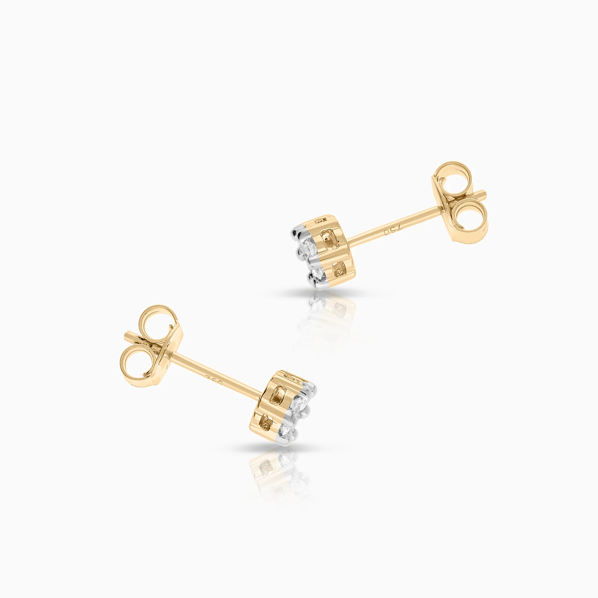Diamond earrings 0.24ct 18K gold - Image 2
