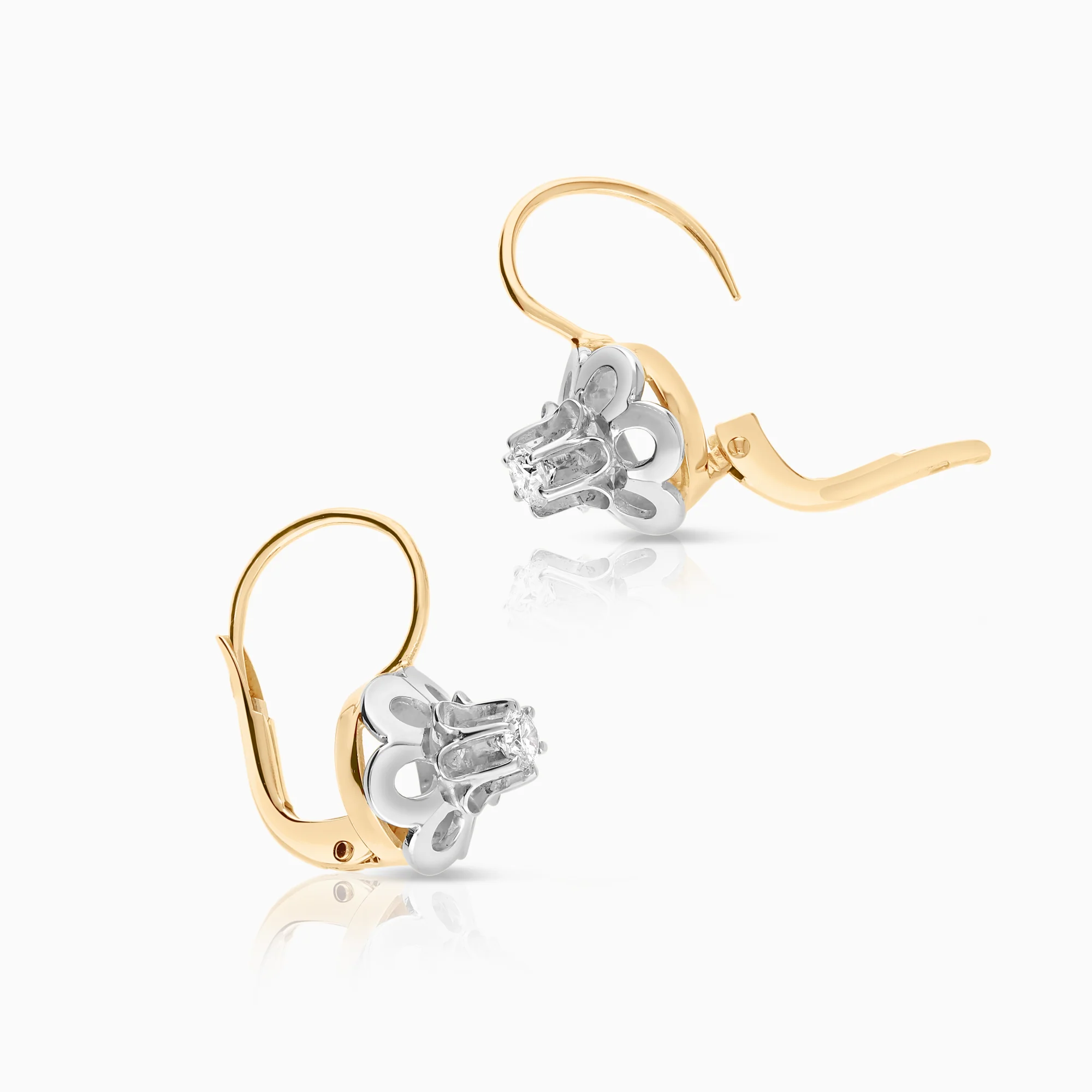Diamond earrings 0.24ct 18K gold - Image 2