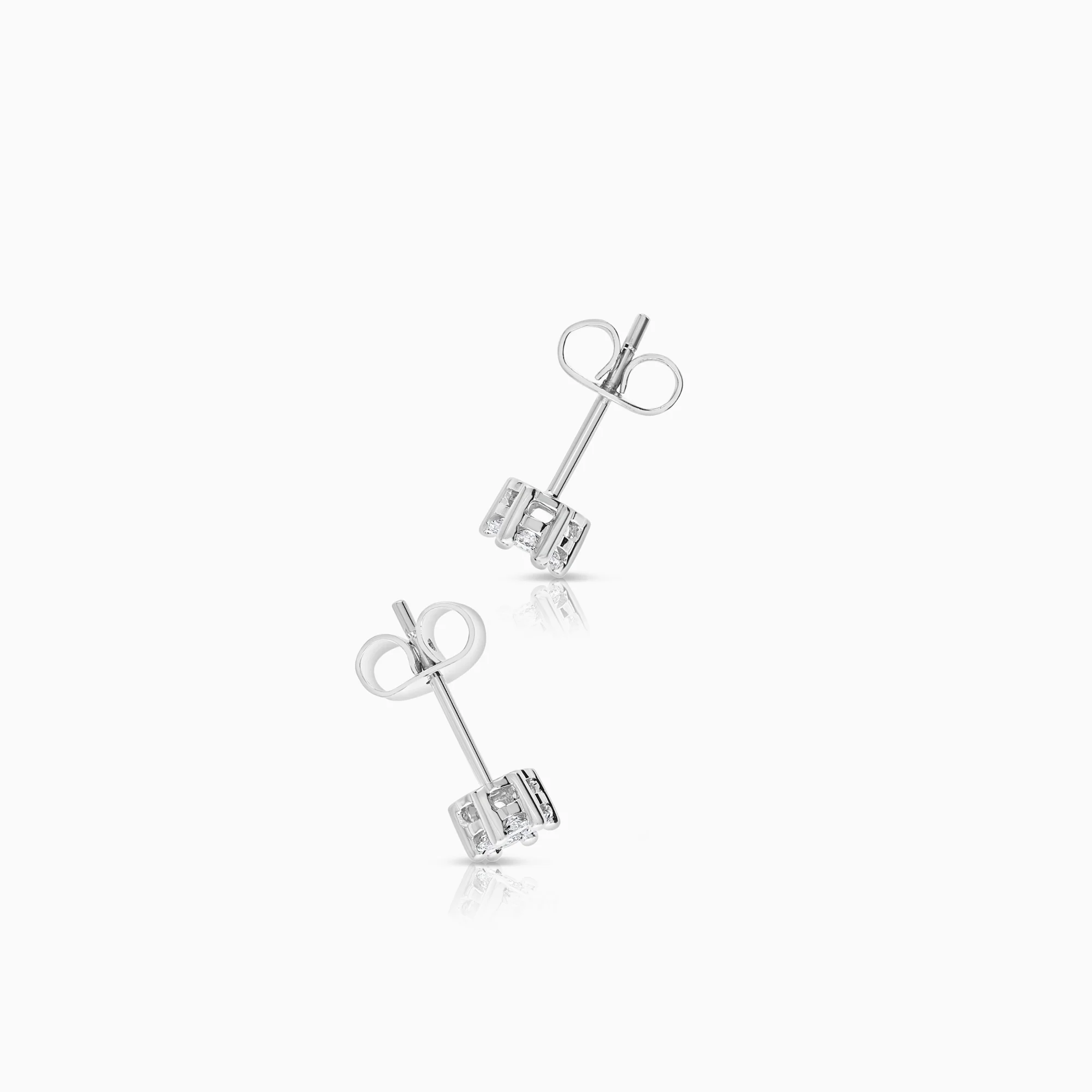 Diamond earrings 0.24ct 18K white gold - Image 2