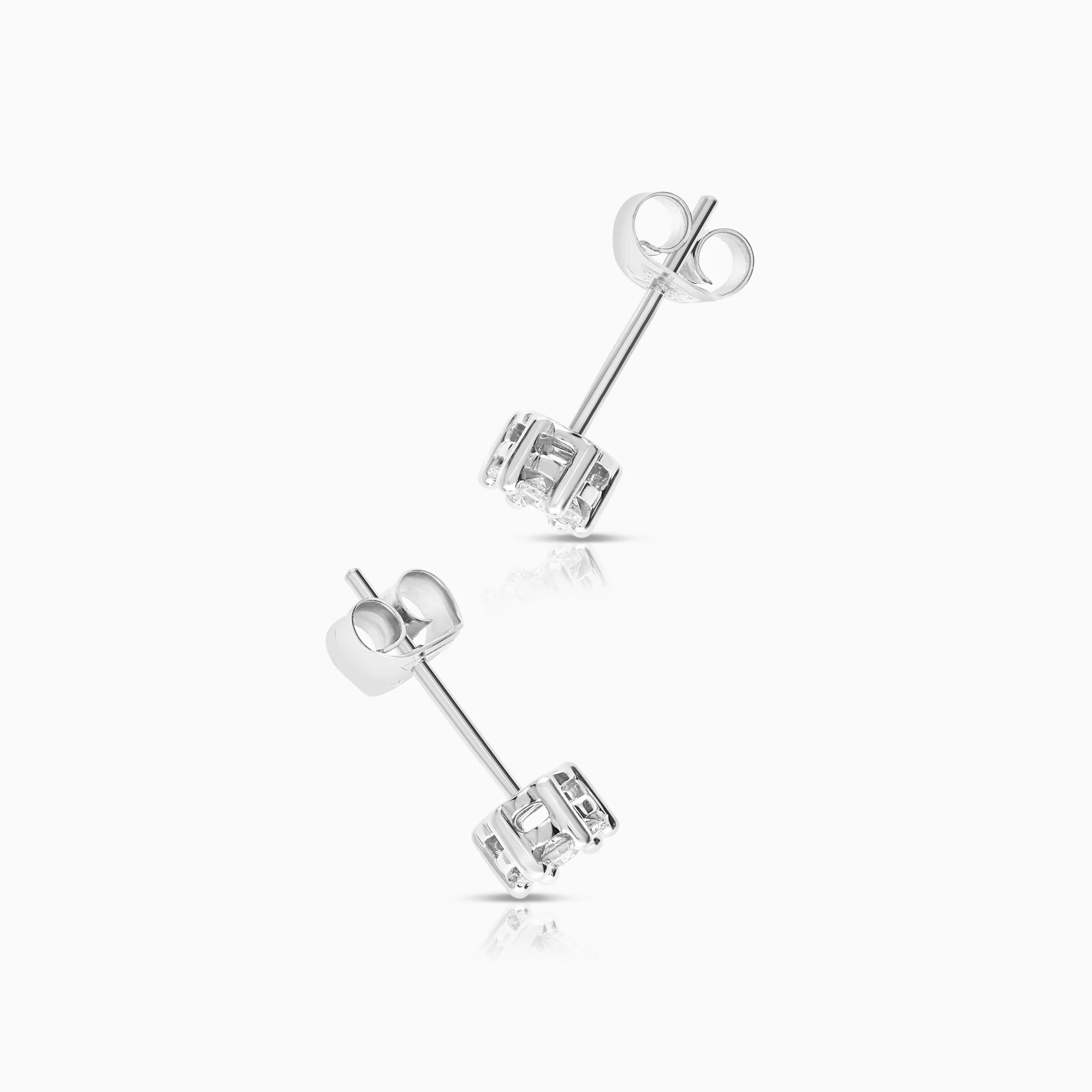 Diamond earrings 0.24ct 18K white gold - Image 2