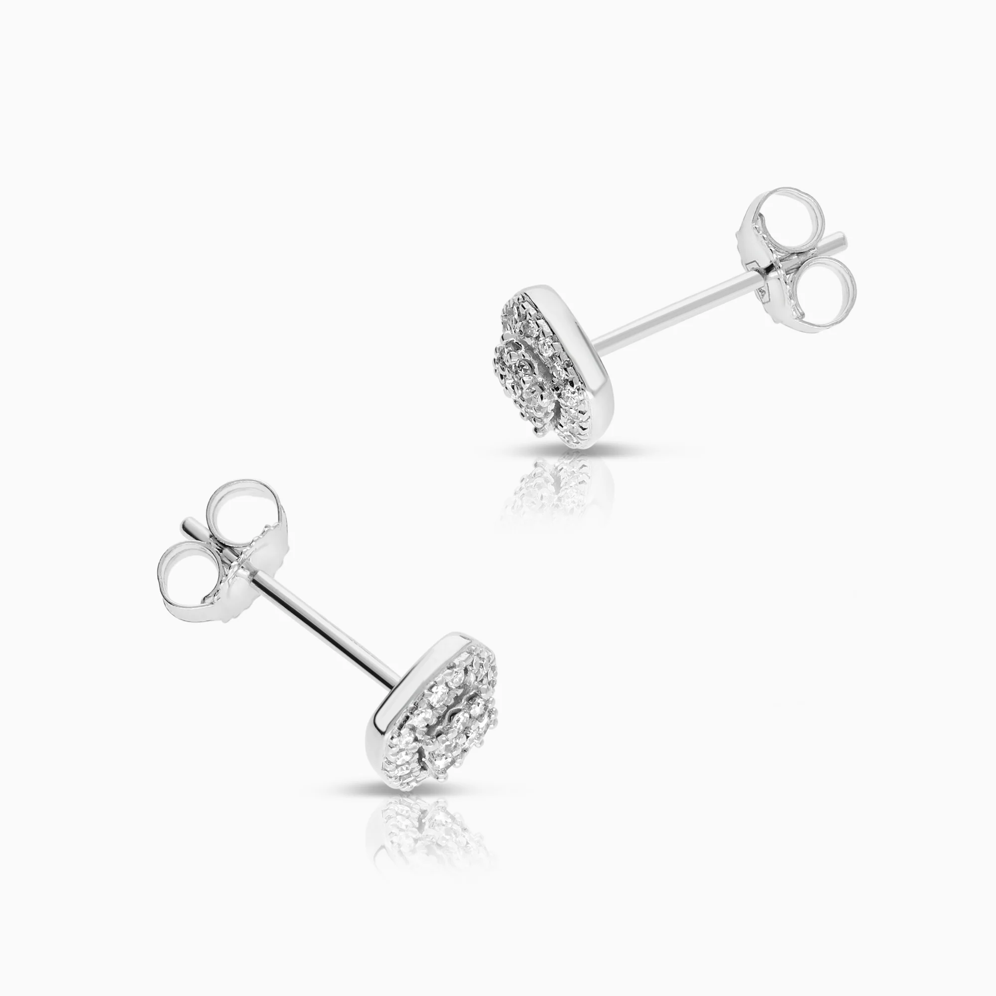 Diamond earrings 0.26ct 18K white gold - Image 2