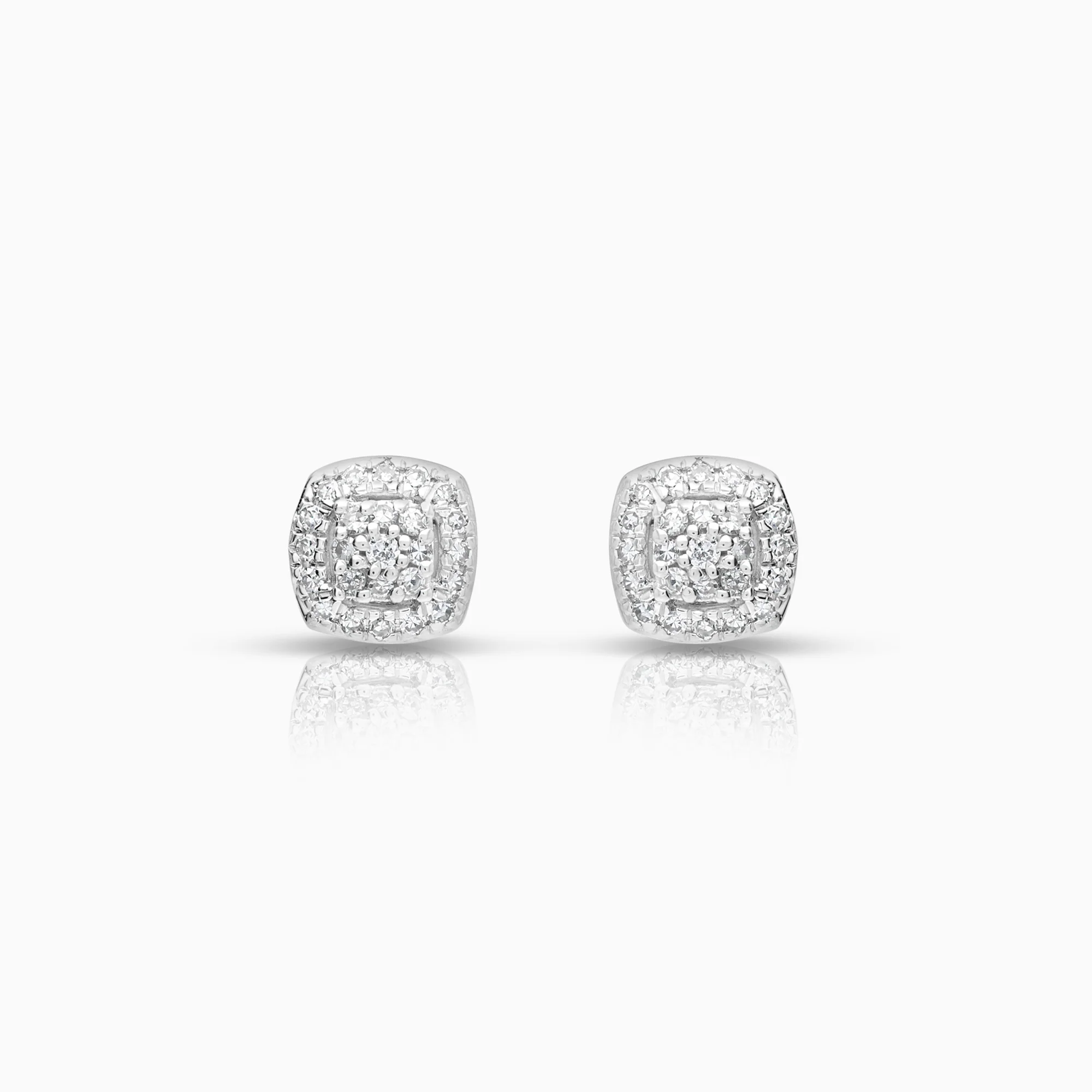 Diamond earrings 0.26ct 18K white gold