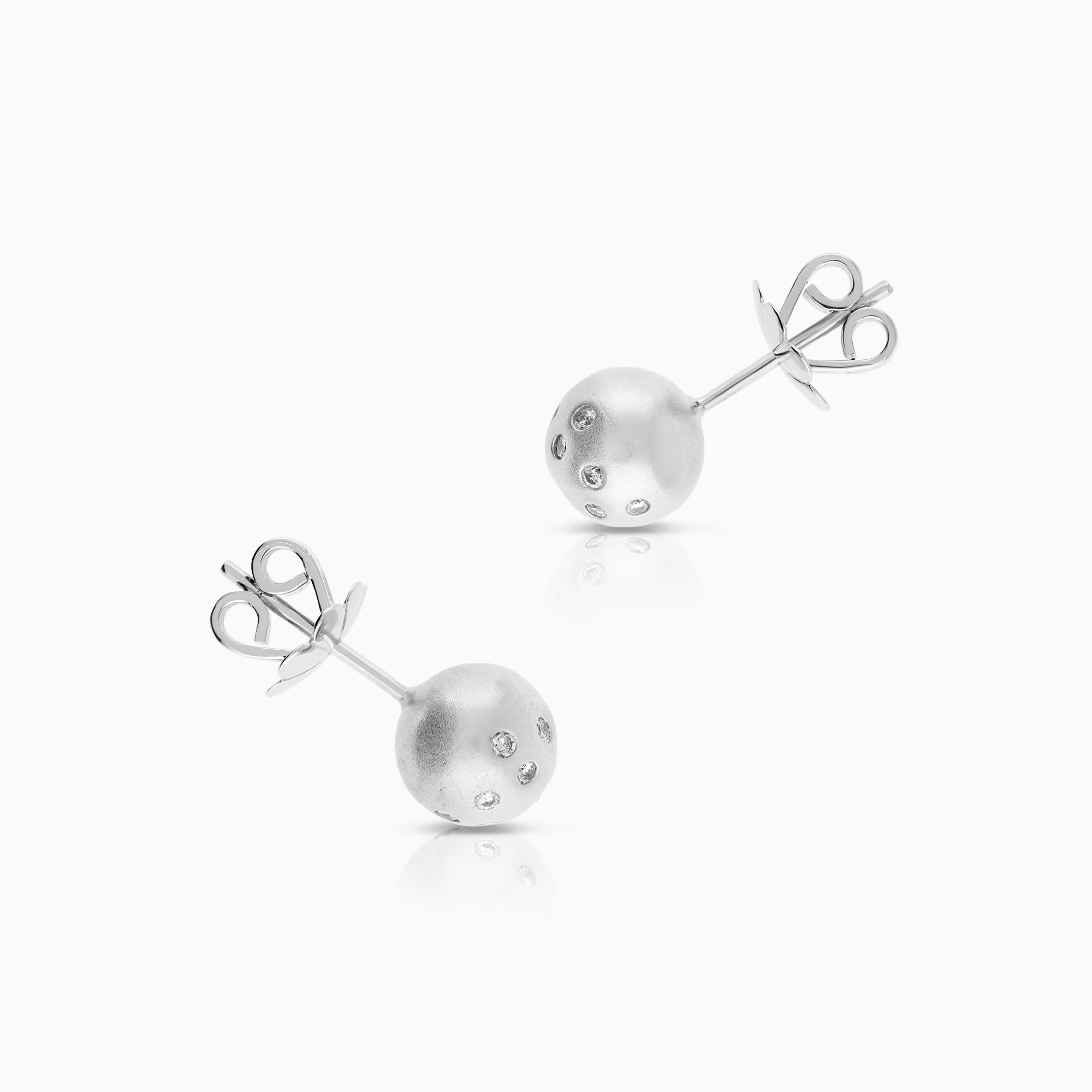 Diamond earrings 0.26ct 18K white gold - Image 2