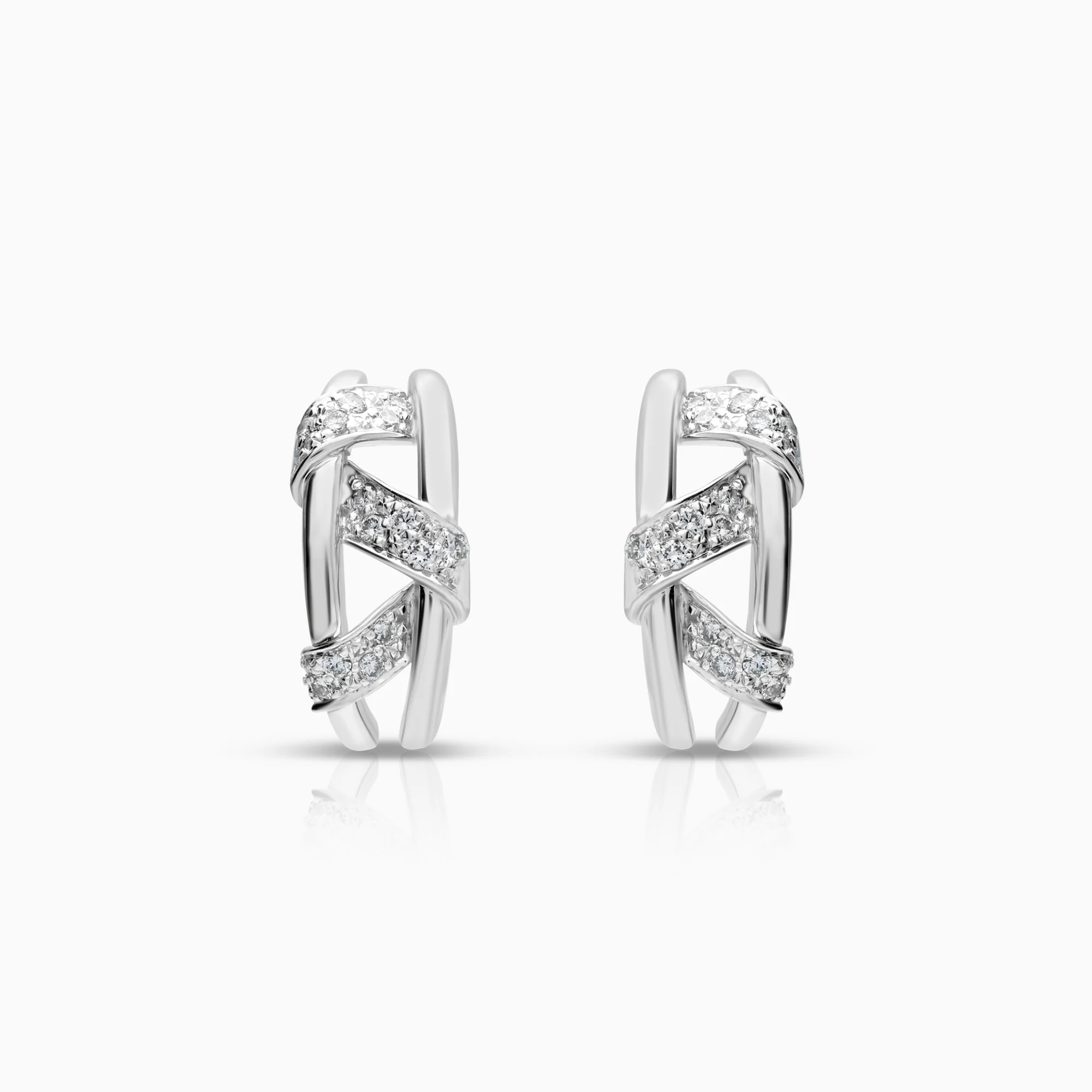 Diamond earrings 0.28ct 18K white gold