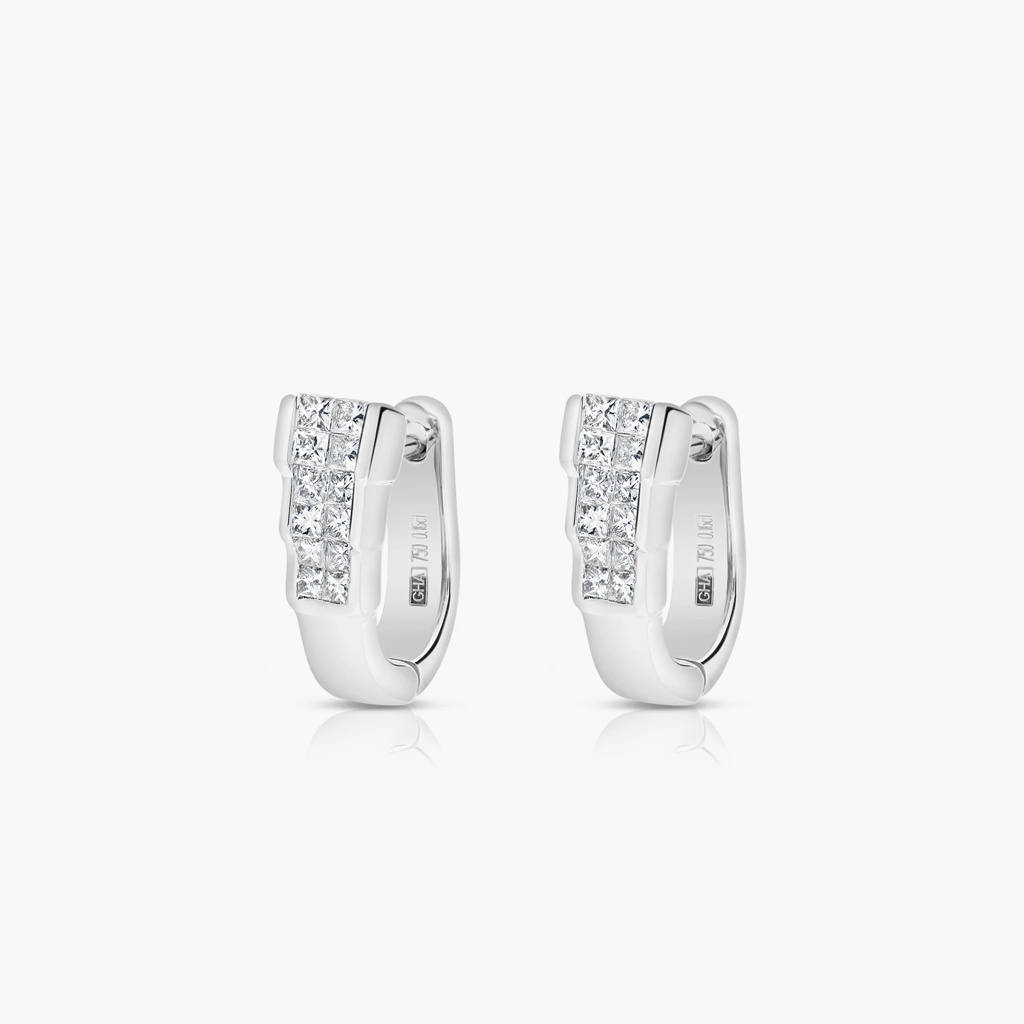 Diamond earrings 0.32ct 18K white gold