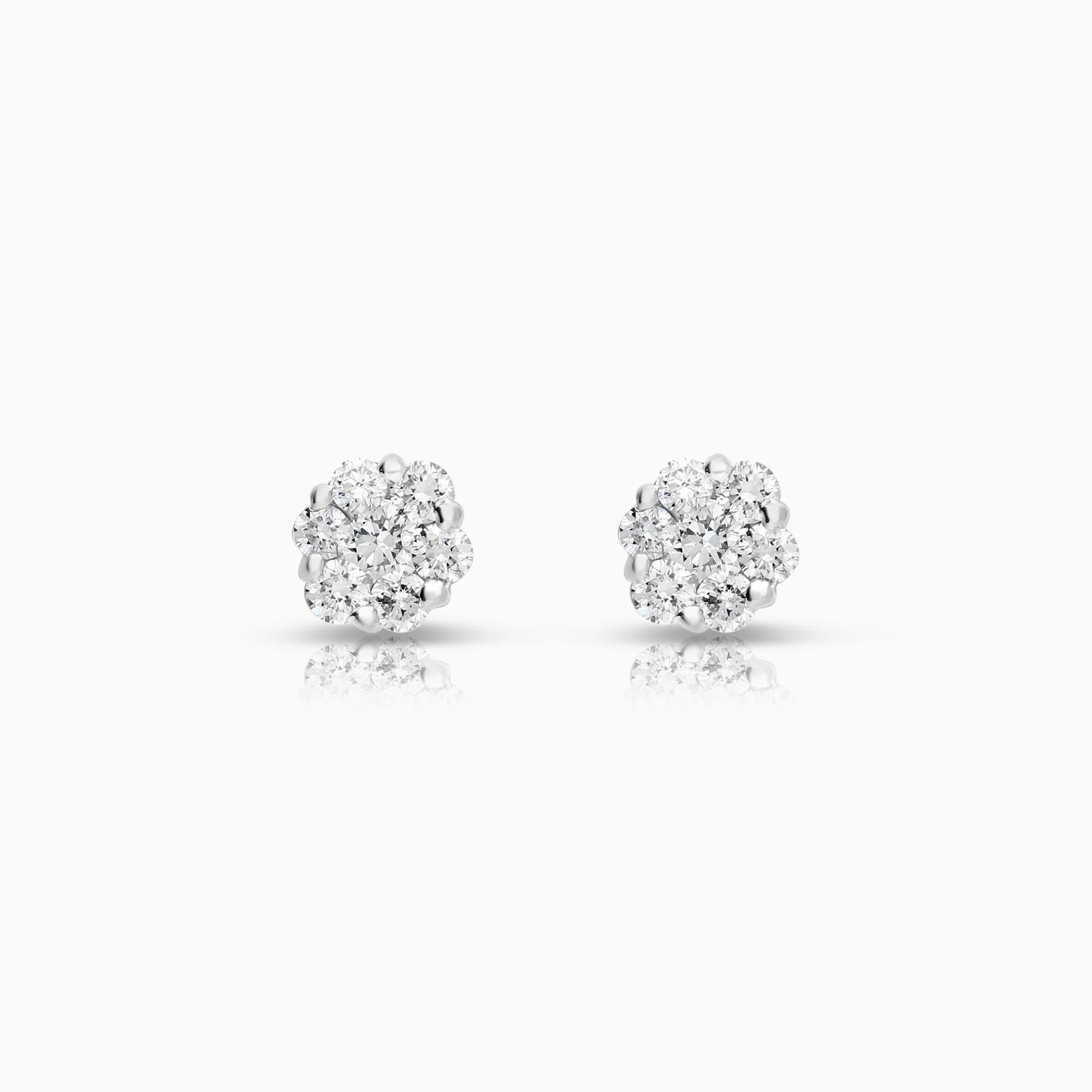 Diamond earrings 0.34ct 18K white gold