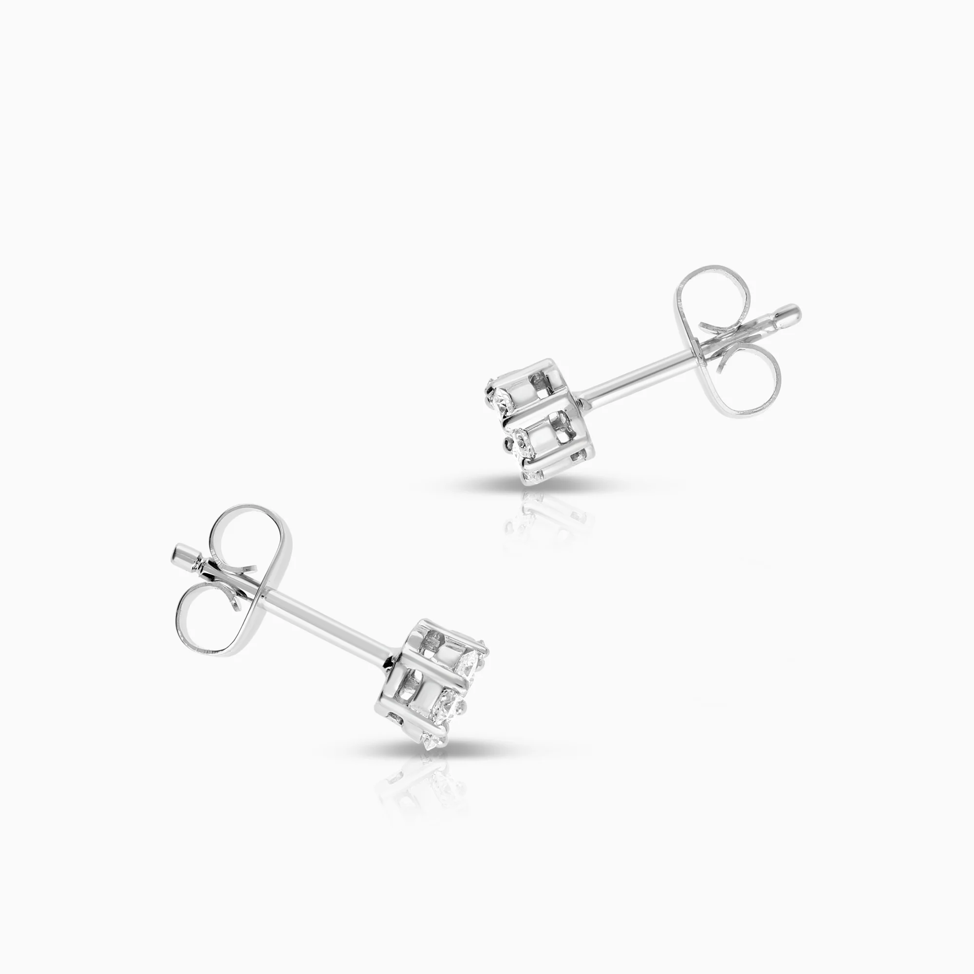 Diamond earrings 0.34ct 18K white gold - Image 2