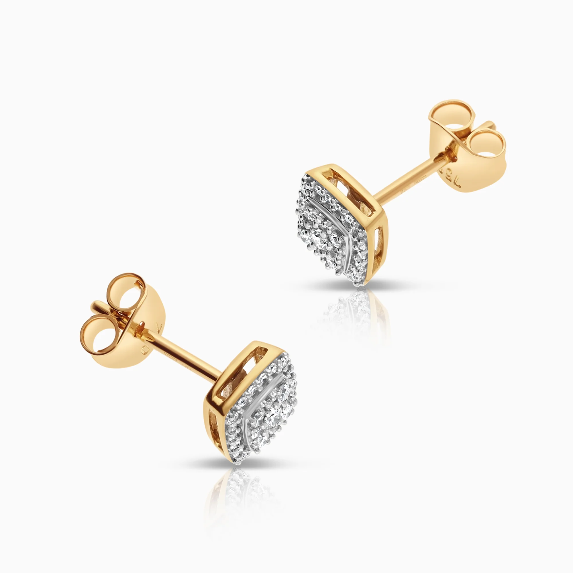 Diamond earrings 0.36ct 18K gold - Image 2
