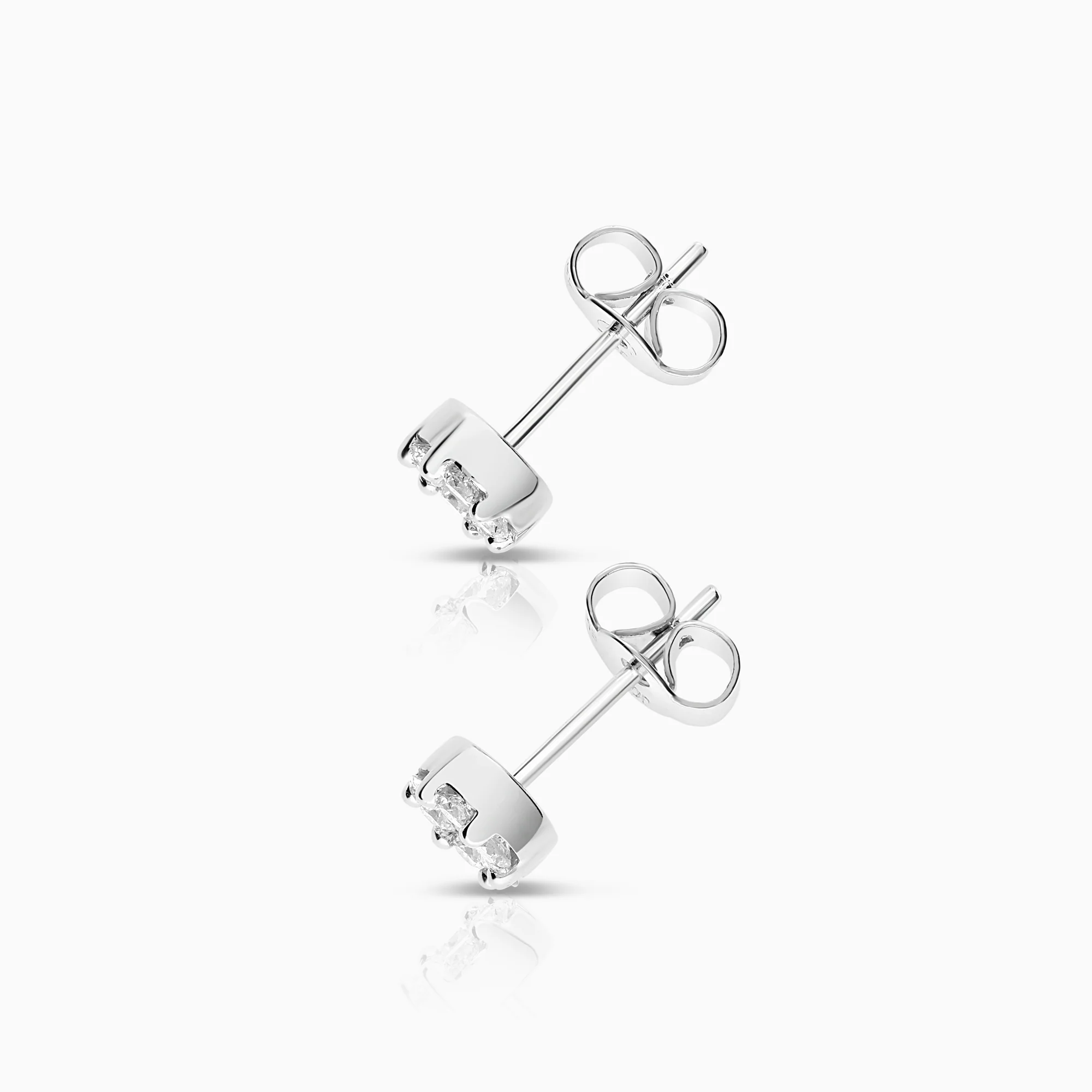 Diamond earrings 0.40ct 18K white gold - Image 2