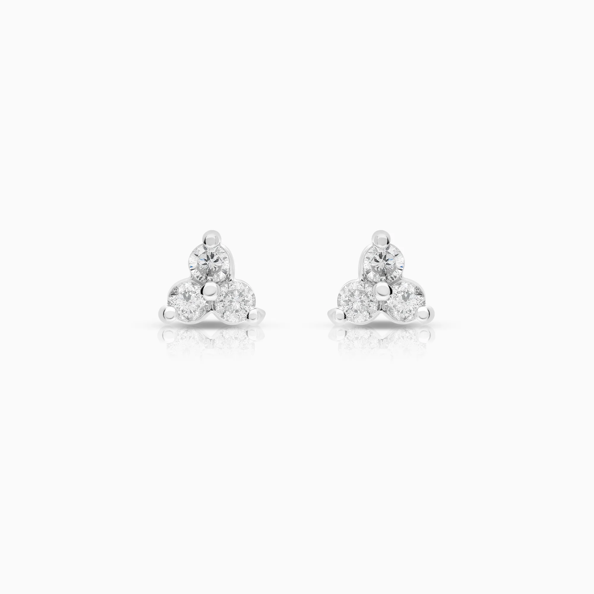 Diamond earrings 0.42ct 14K white gold