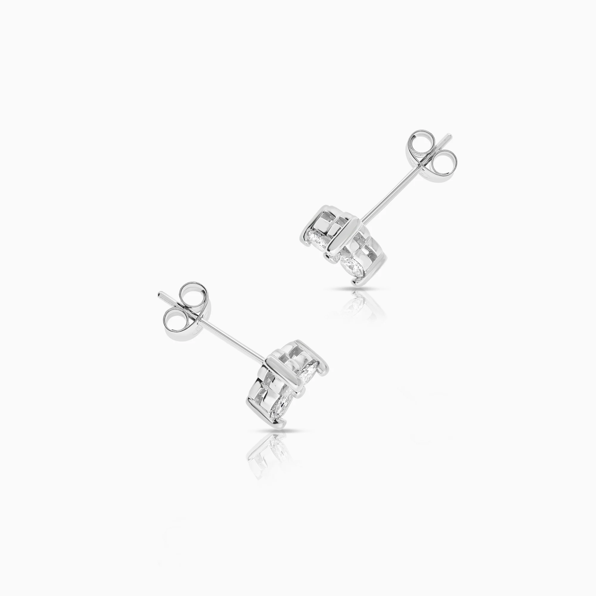 Diamond earrings 0.42ct 14K white gold - Image 2