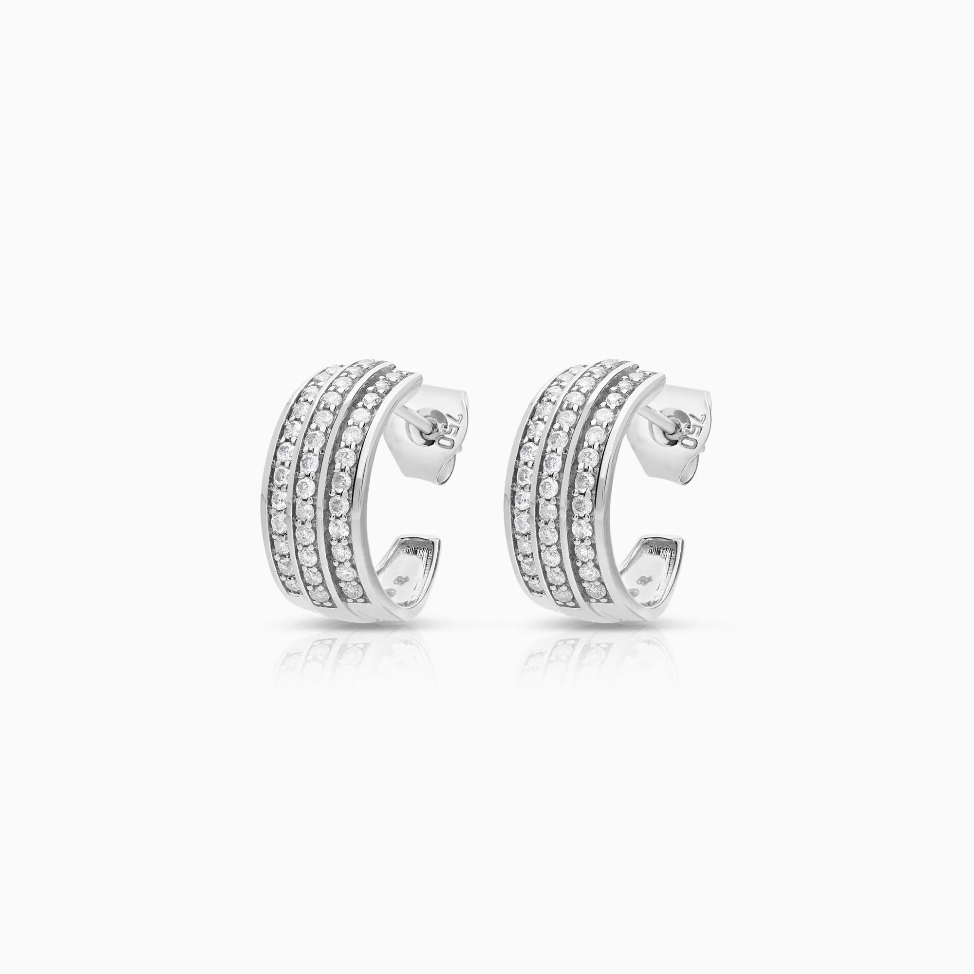 Diamond earrings 0.44ct 9K white gold