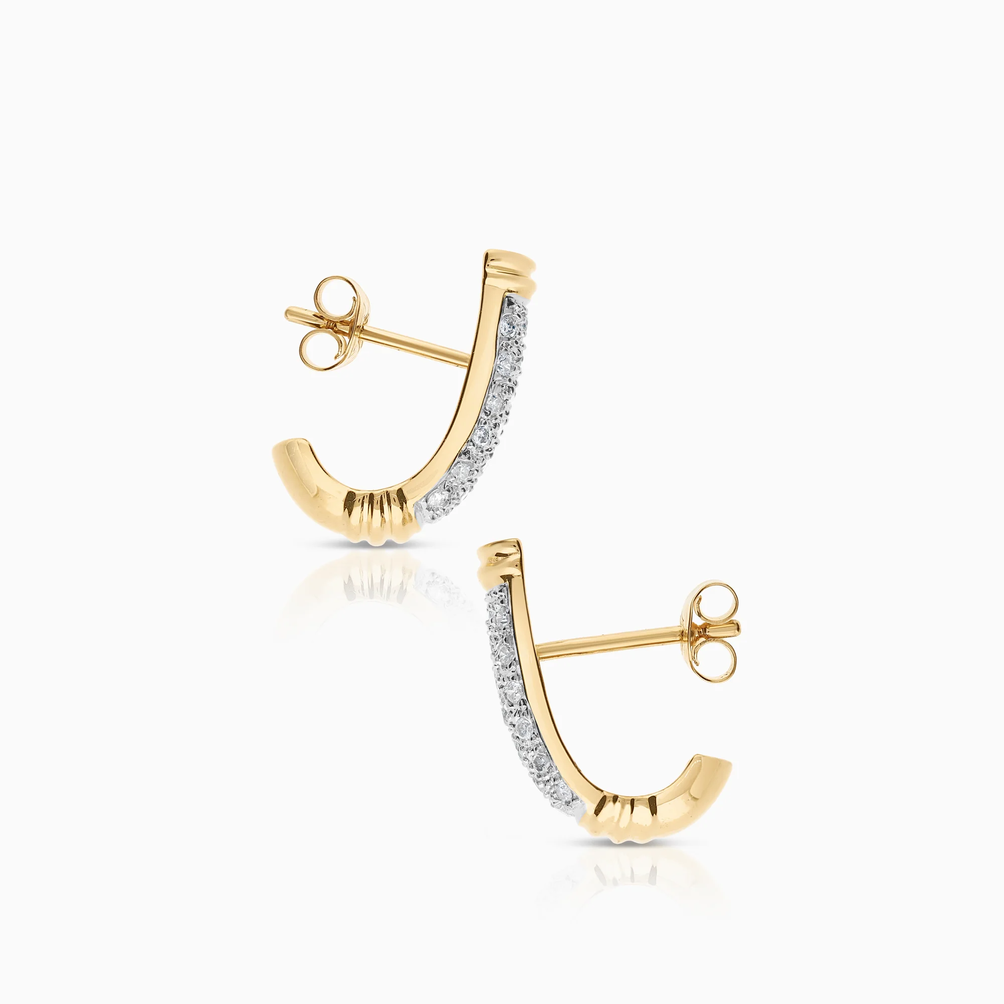 Diamond earrings 0.45ct 18K gold - Image 2