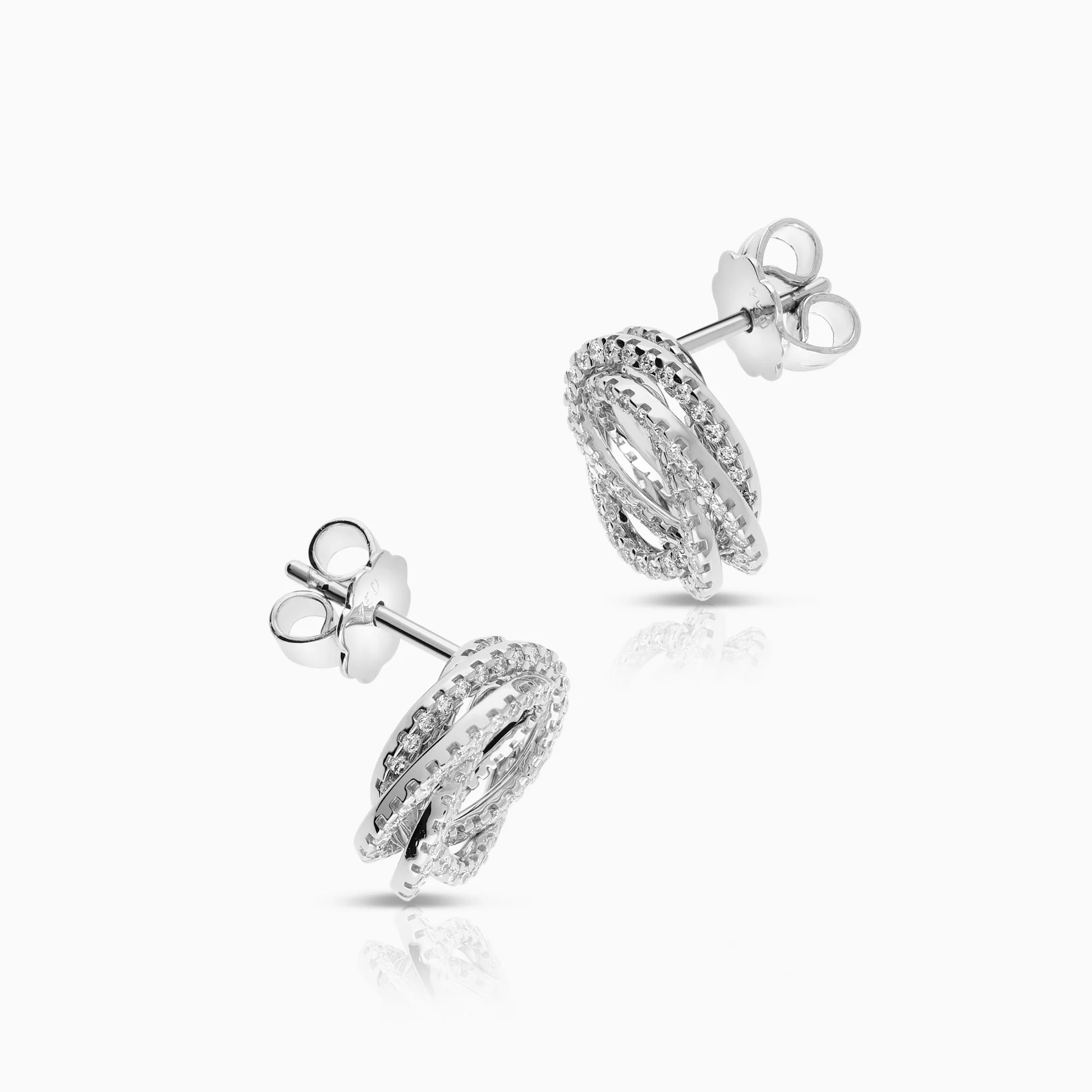 Diamond earrings 0.56ct 18K white gold - Image 2