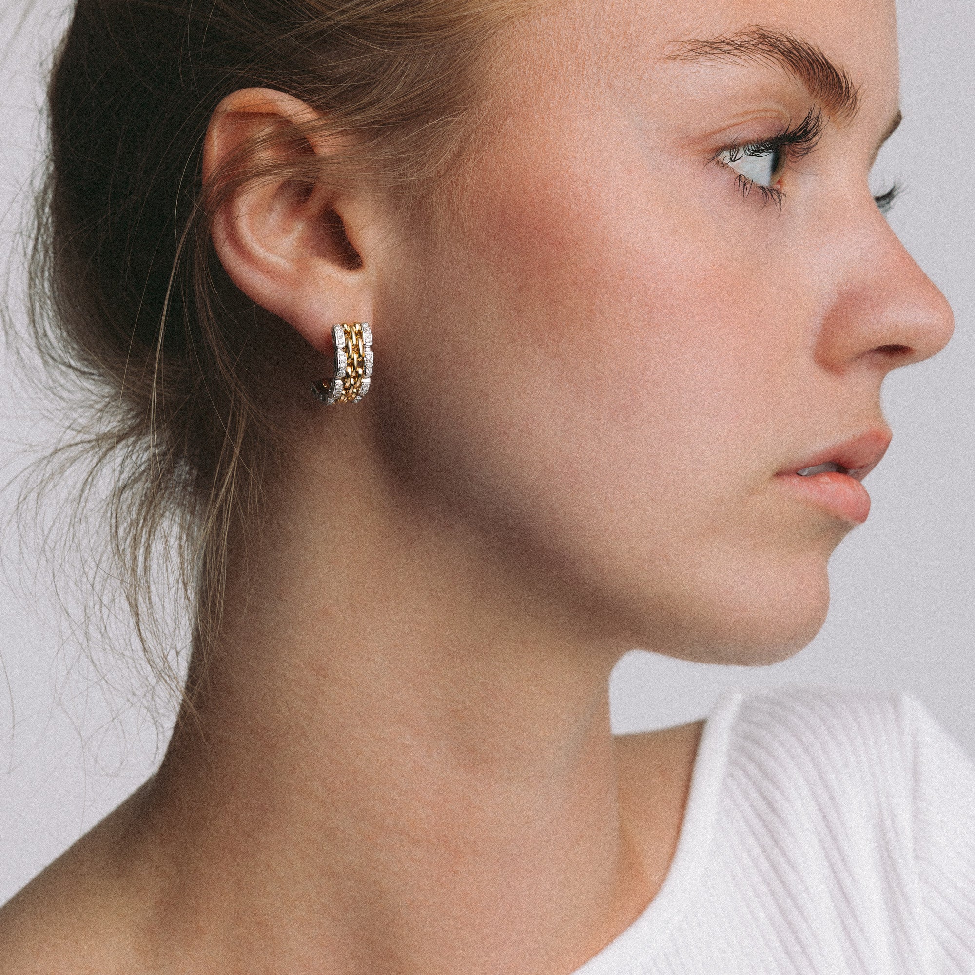 Diamond earrings 0.60ct 18K gold - Image 2