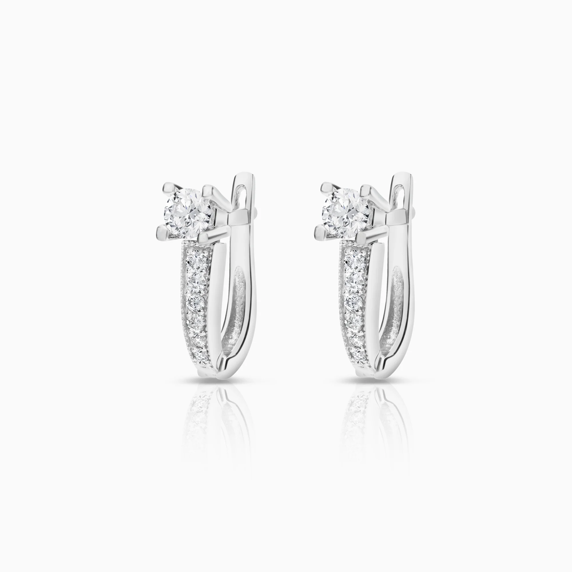 Diamond earrings 0.63ct 18K white gold
