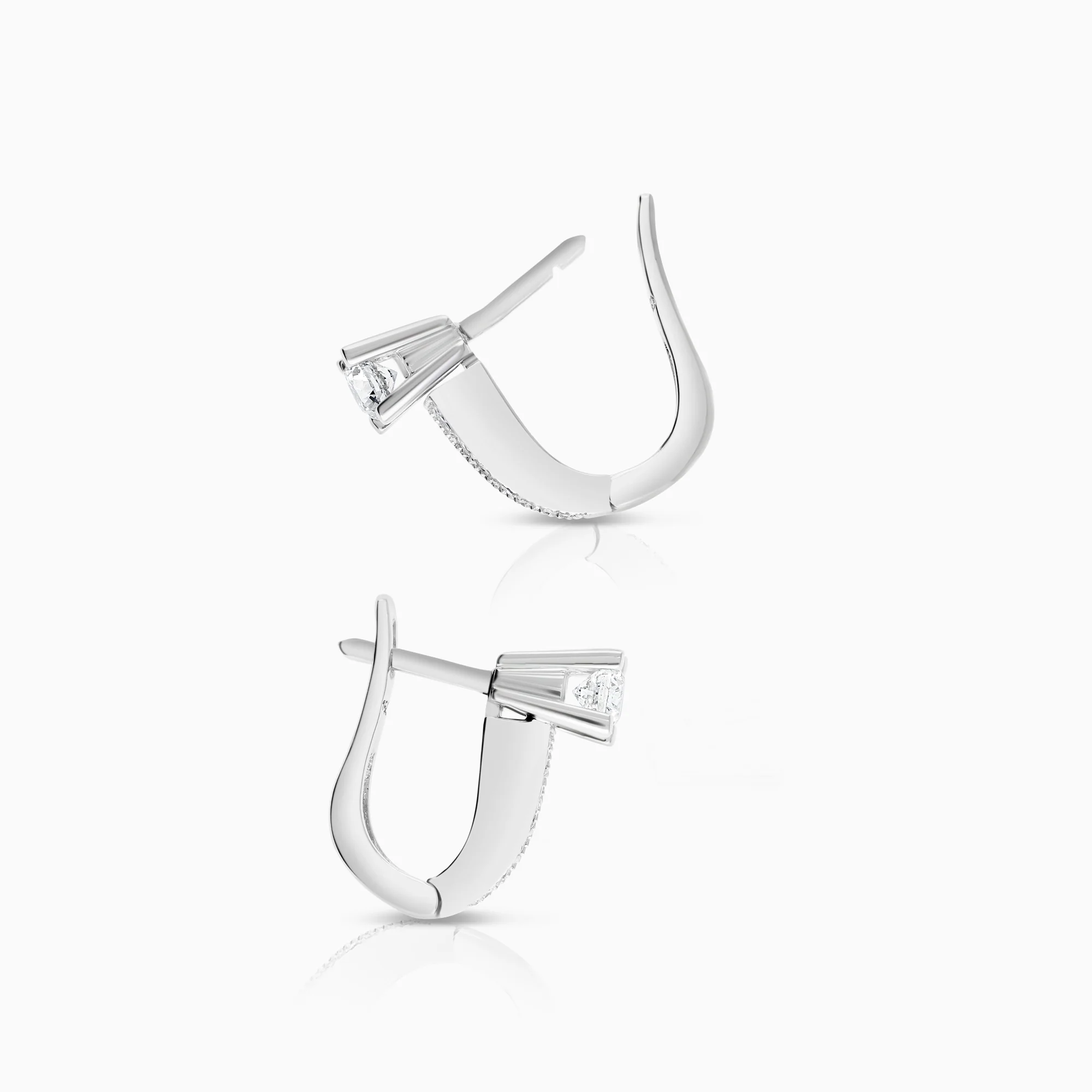 Diamond earrings 0.63ct 18K white gold - Image 2