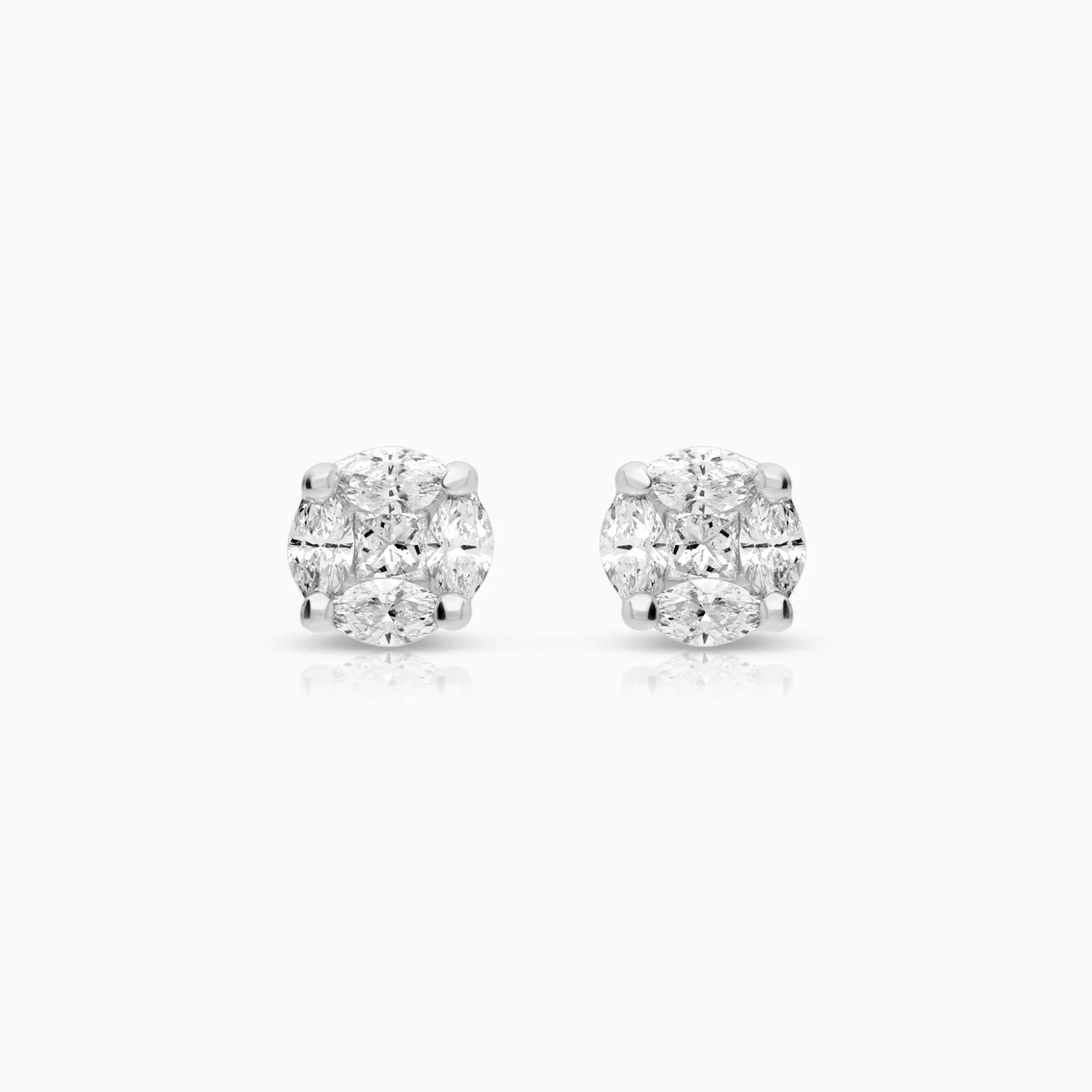 Diamond earrings 0.66ct 18K white gold