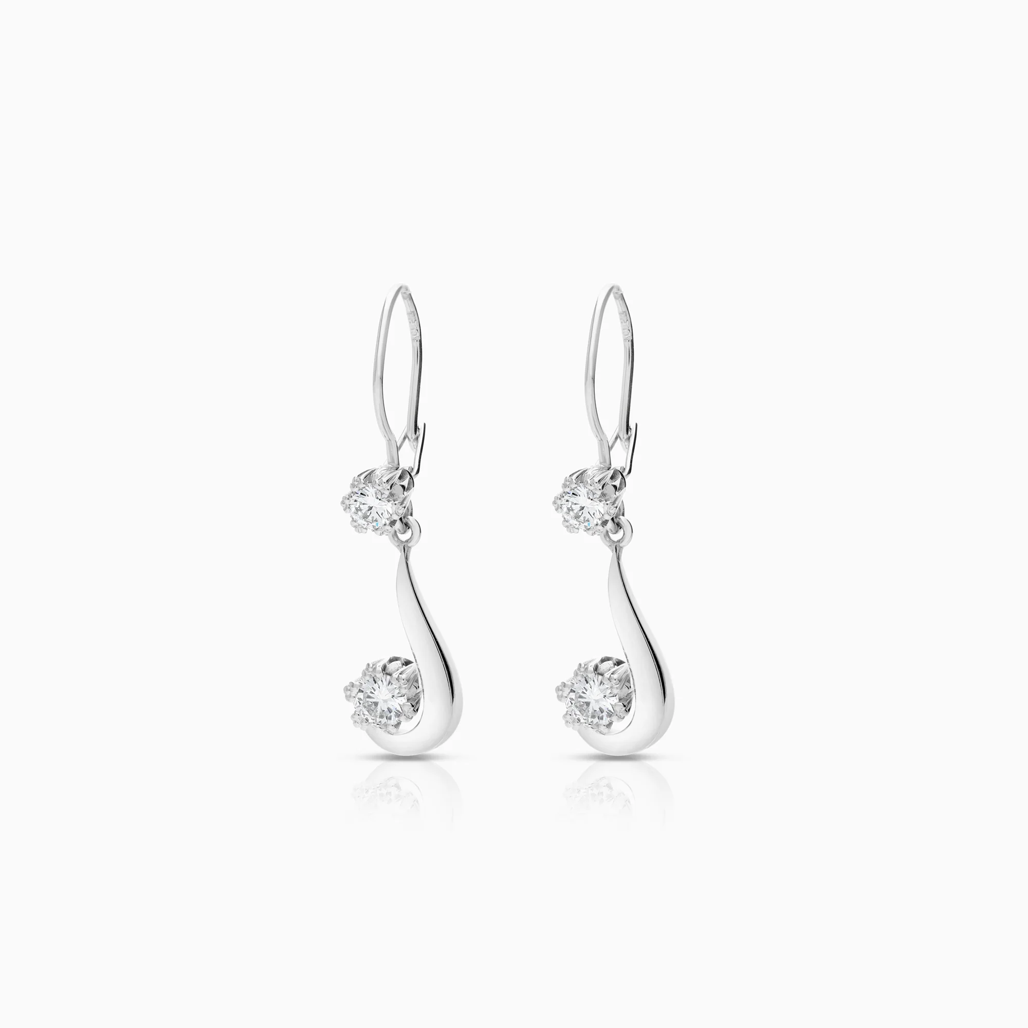 Diamond earrings 0.70ct 18K white gold