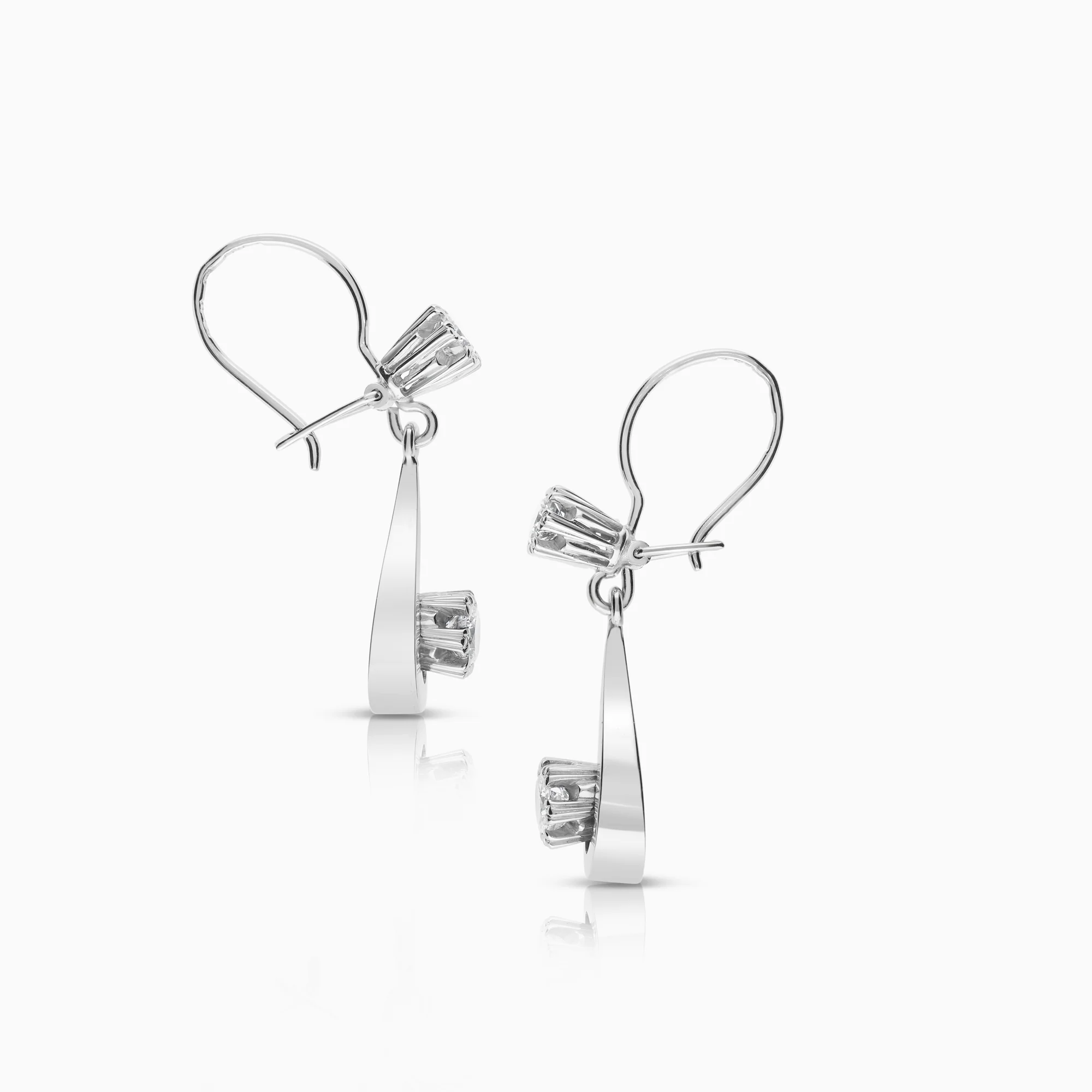 Diamond earrings 0.70ct 18K white gold - Image 3