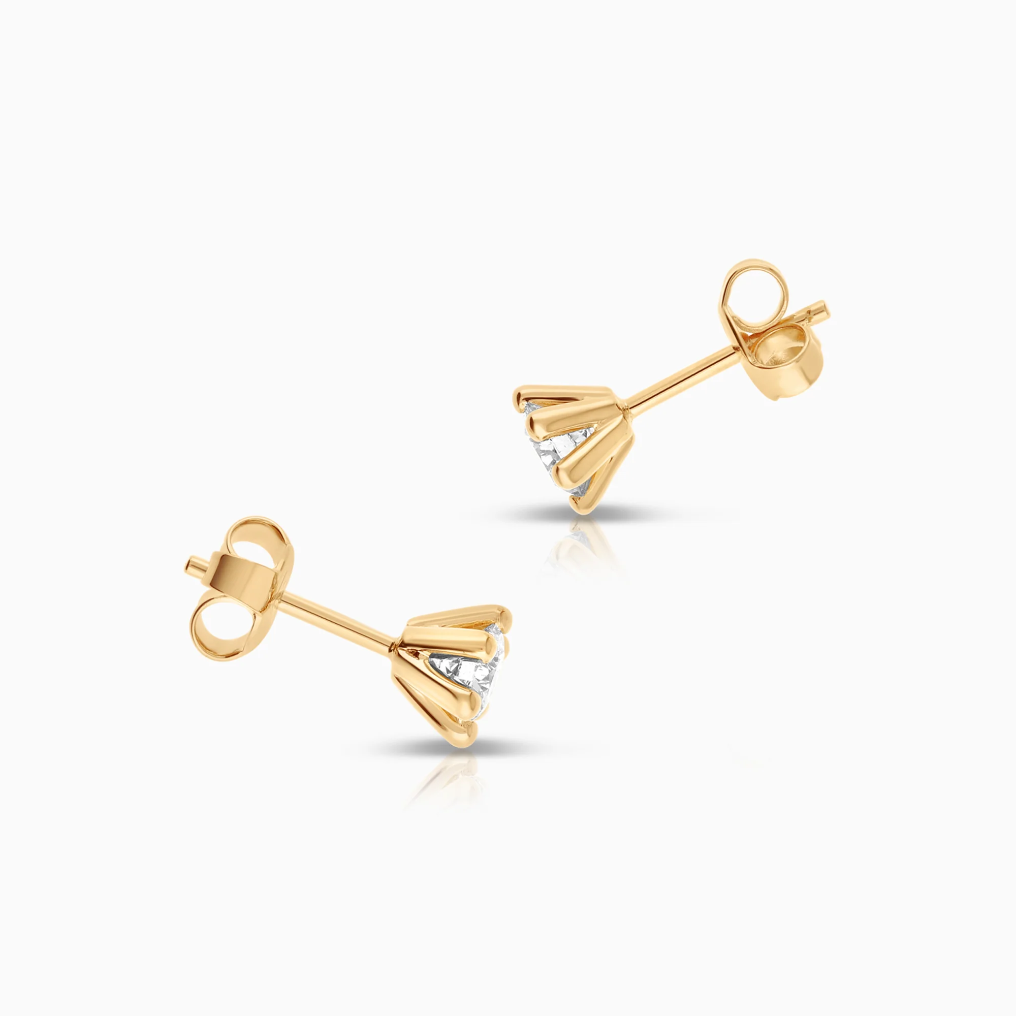 Solitaire earrings lab-grown diamonds 0.76ct 18K gold - Image 2