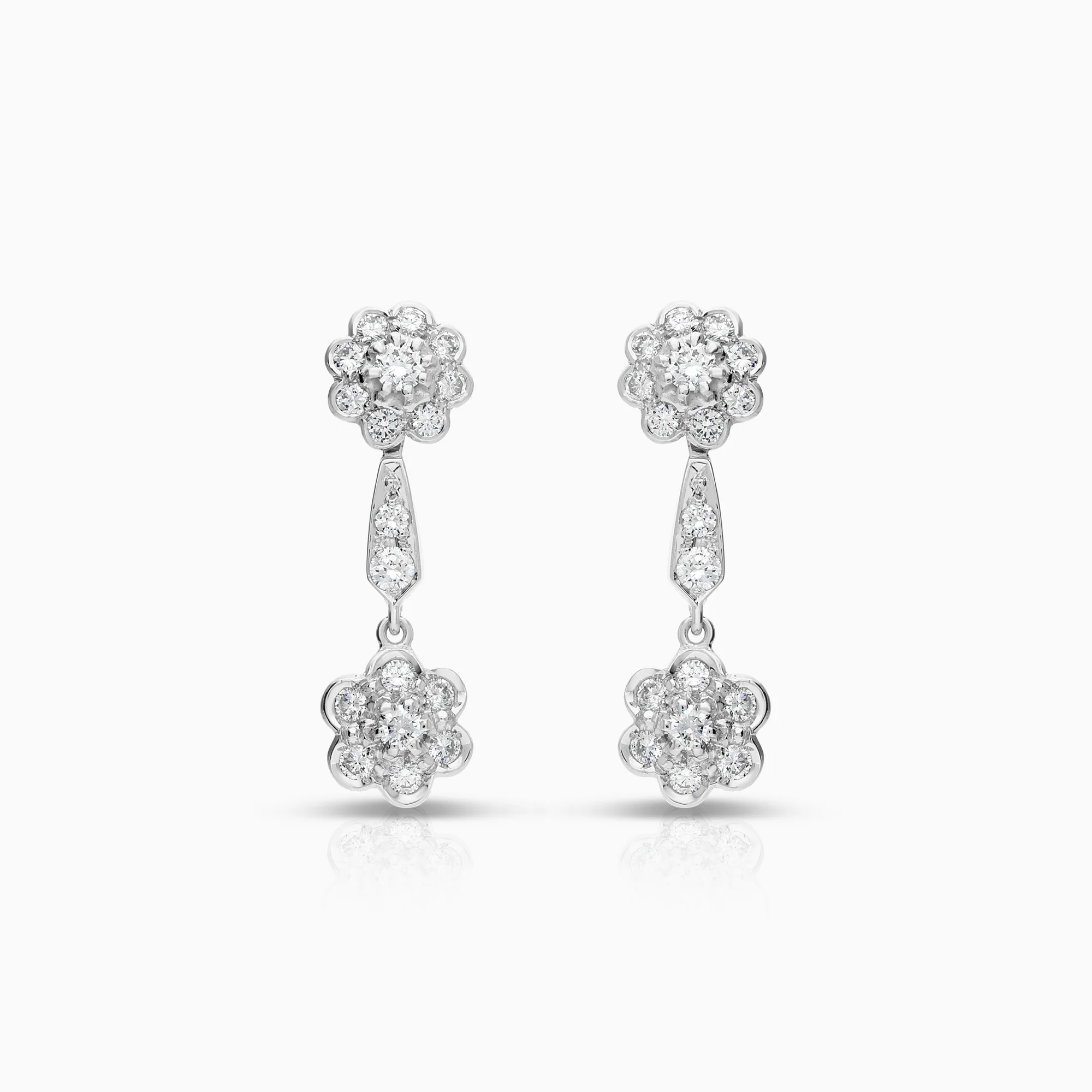 Diamond earrings 0.78ct 18K white gold