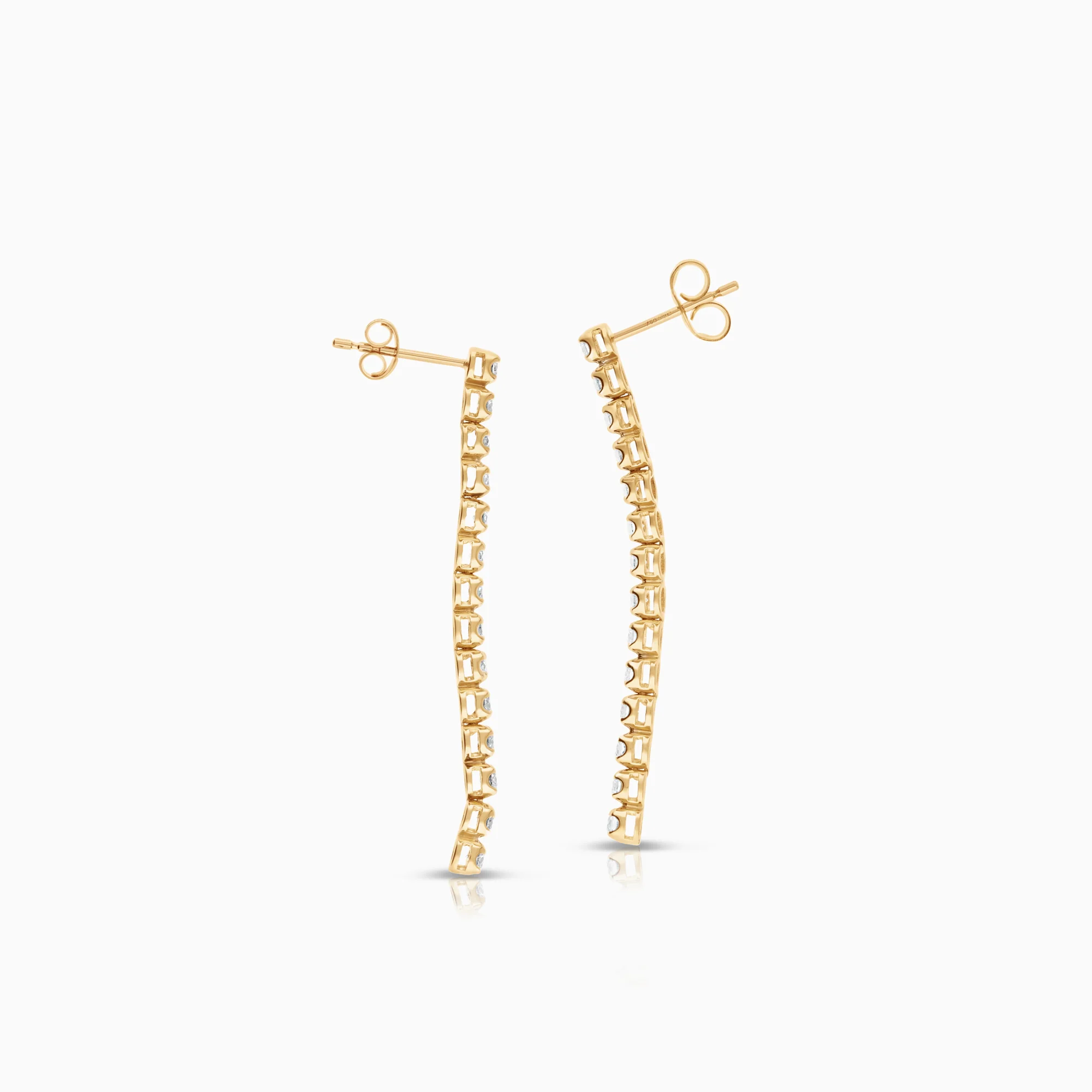 Diamond earrings 0.84ct 18K gold - Image 2