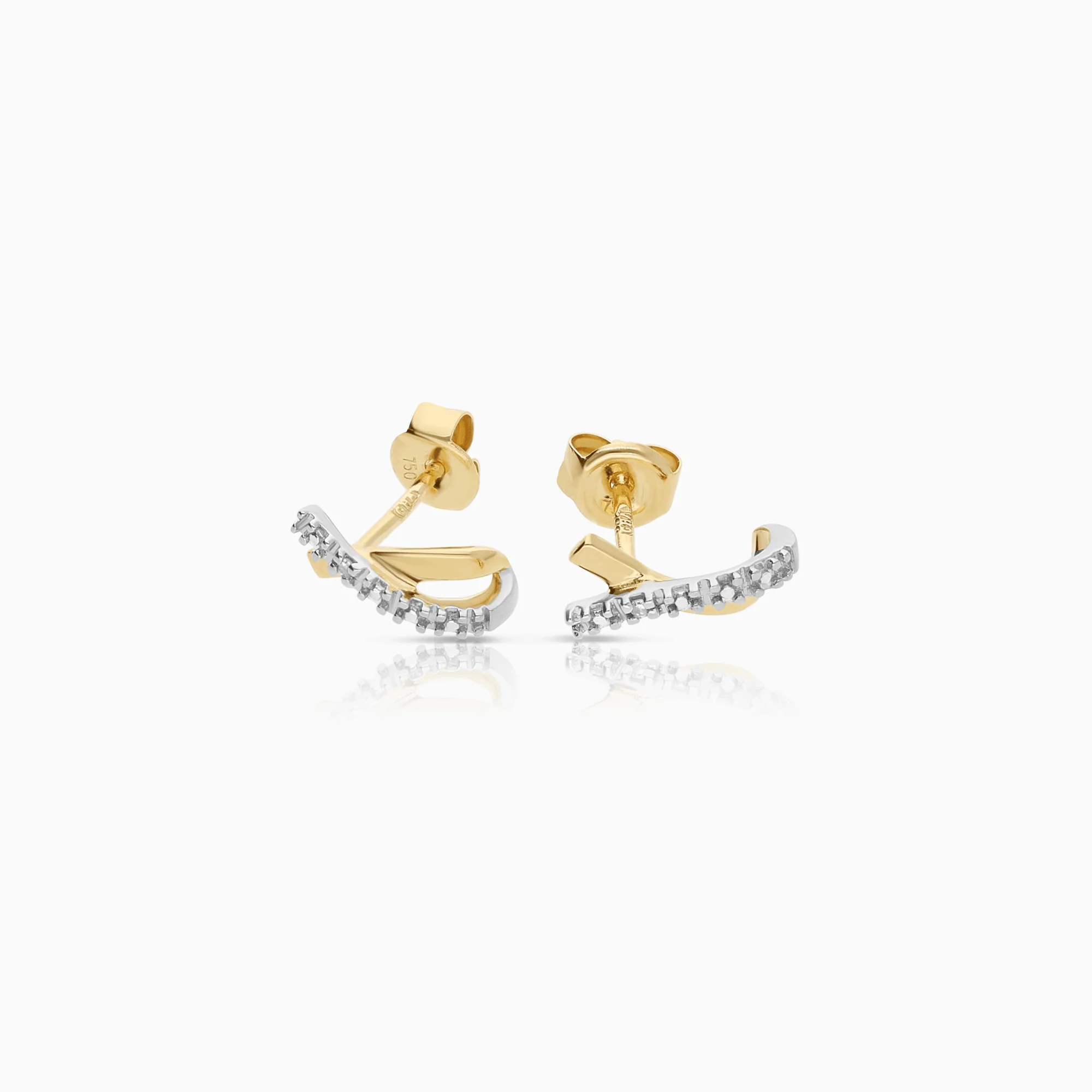 Diamond earrings 0.01ct 18K gold - Image 2