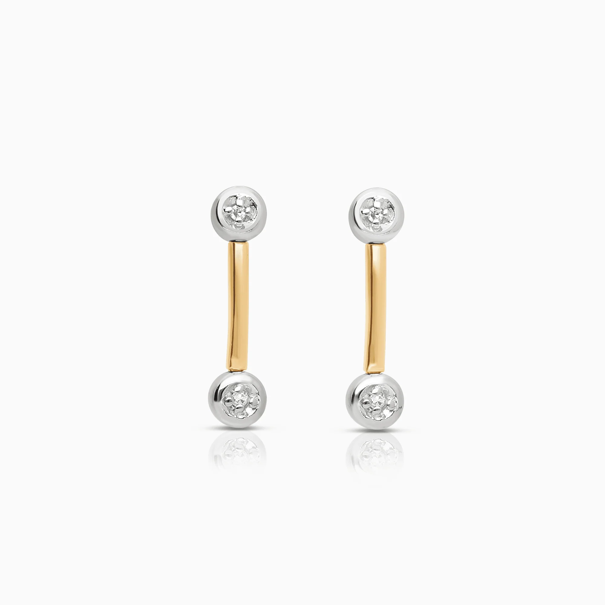 Diamond earrings 0.02ct 18K yellow gold