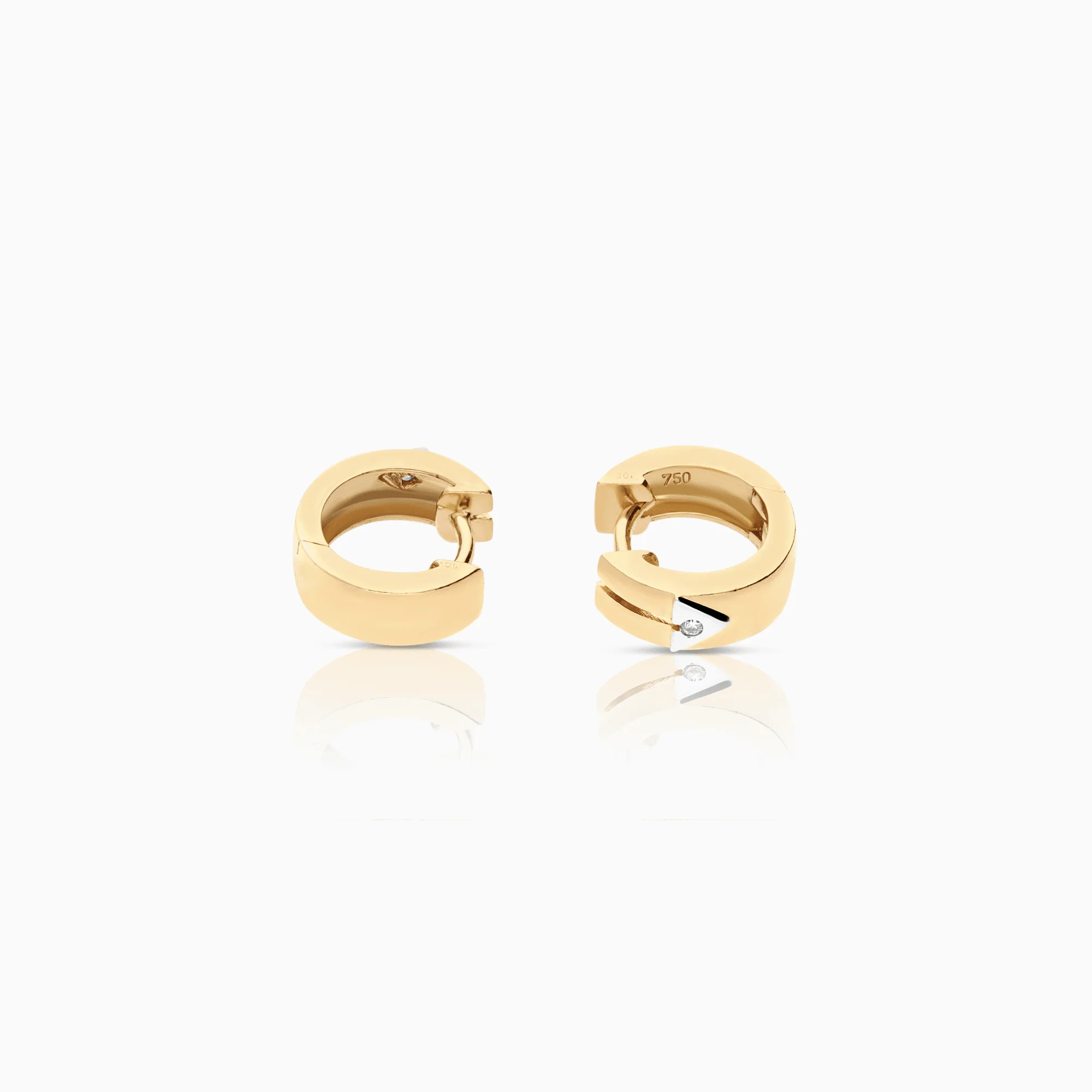 Diamond earrings 0.02ct 18K gold - Image 2