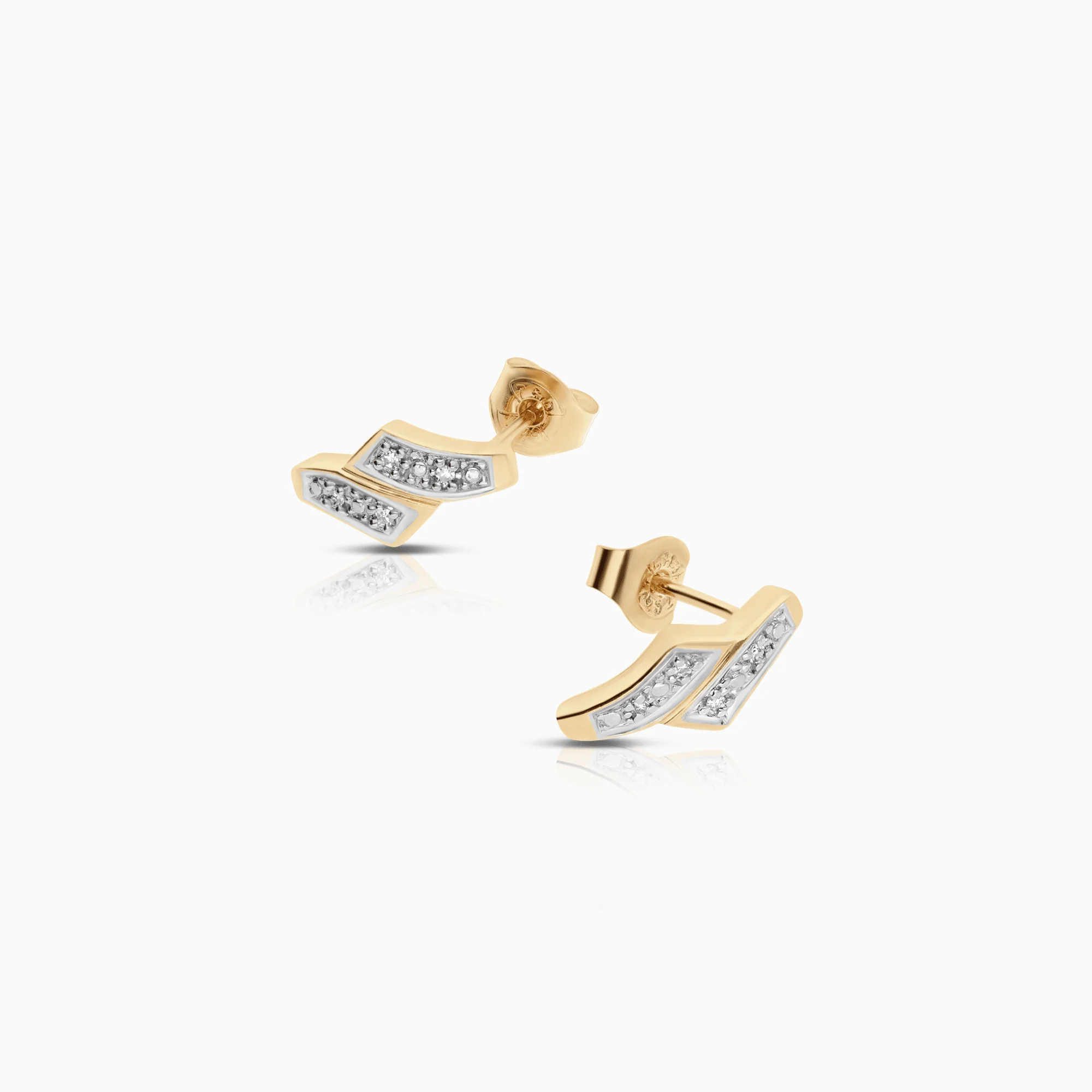 Diamond earrings 0.02ct 18K gold - Image 2