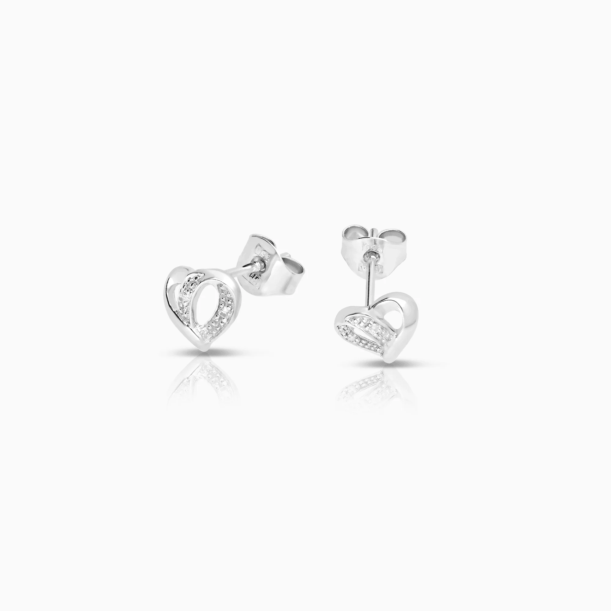 Diamond earrings 0.02ct 18K white gold - Image 2