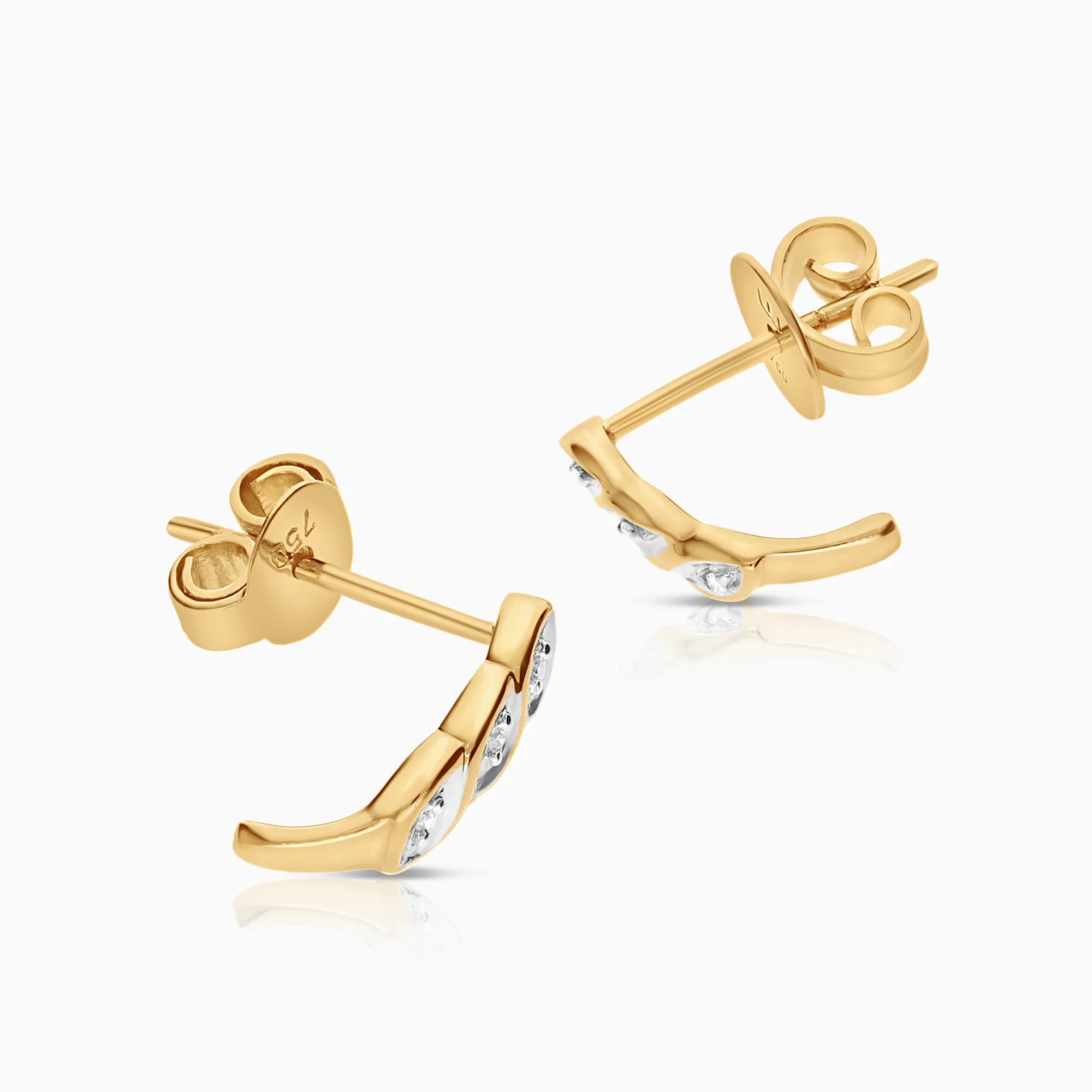 Diamond earrings 0.03ct 18K gold - Image 2